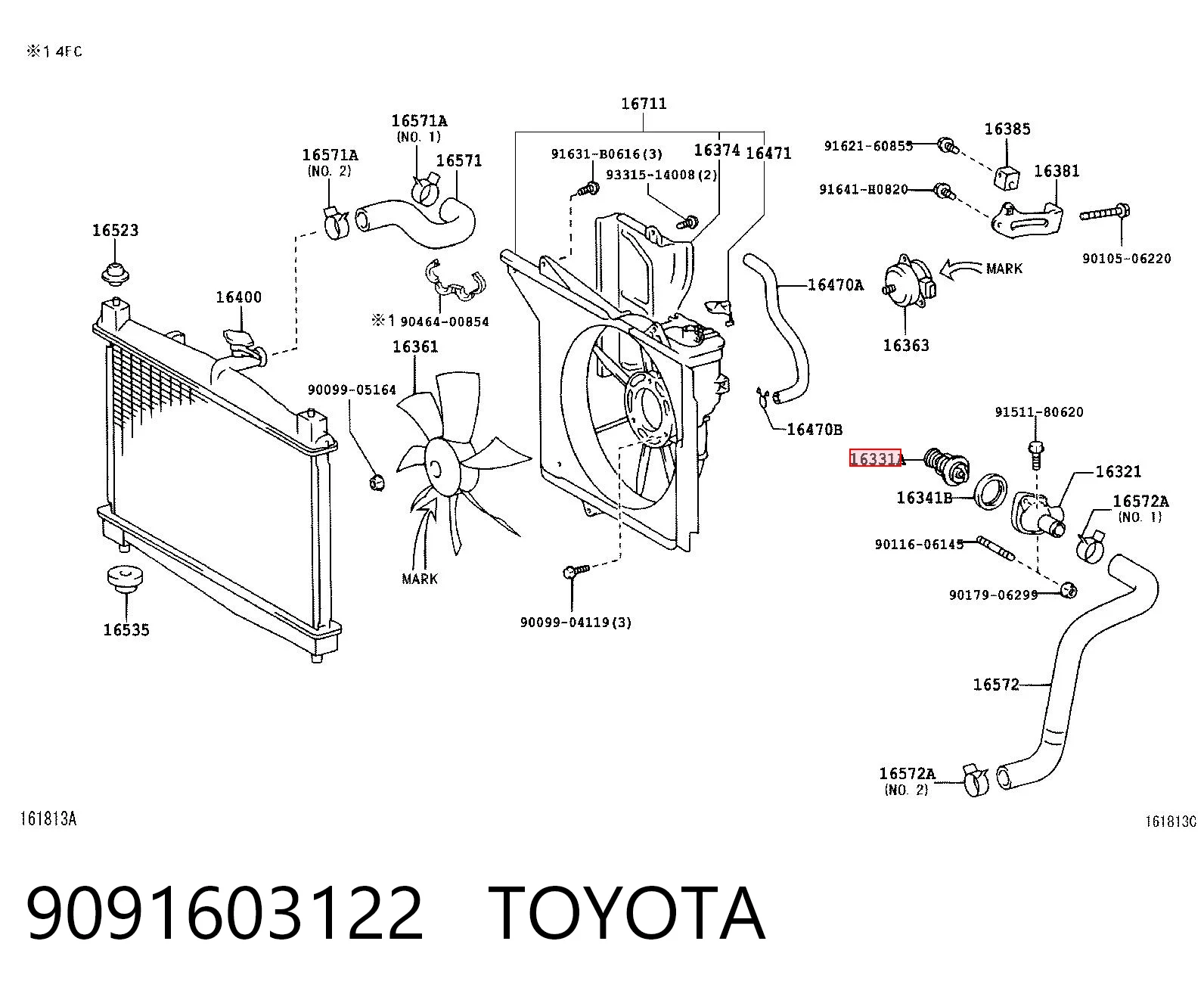 9091603122 Toyota Авто термостат