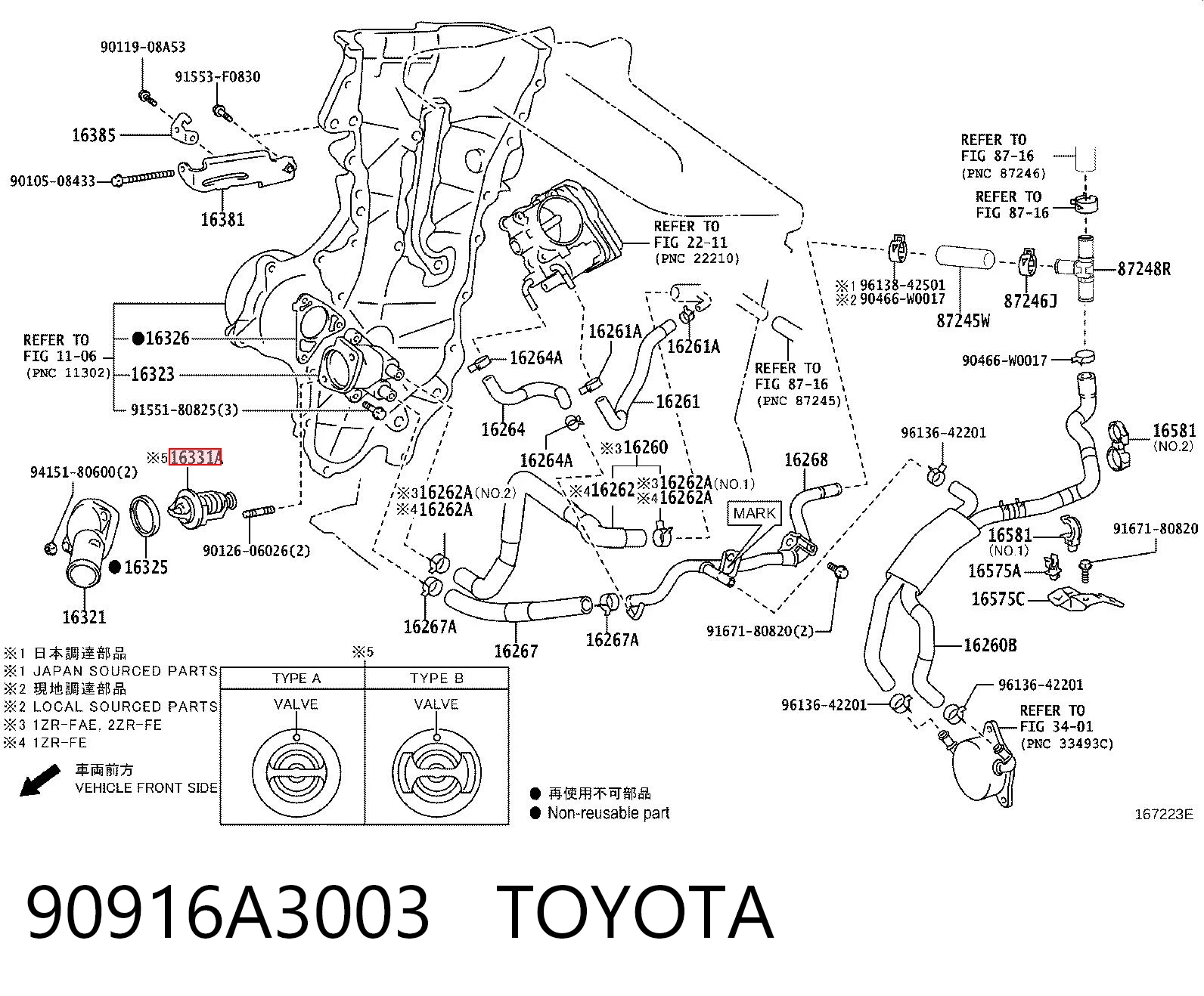 90916A3003 Toyota Авто термостат