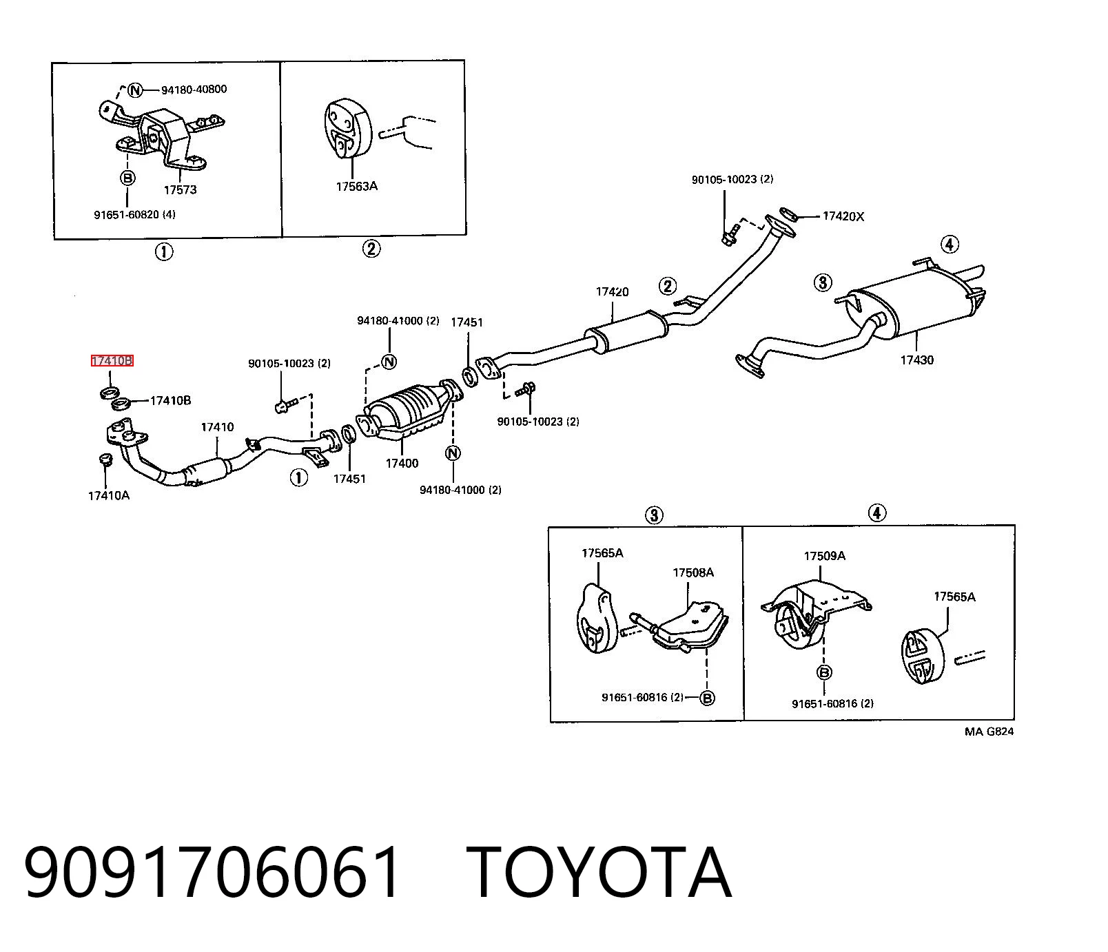 9091706061 Toyota Прокладка штанов