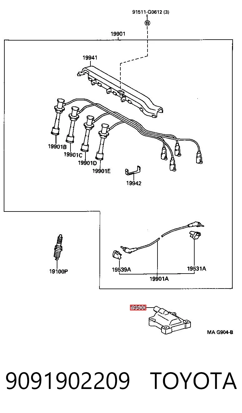 9091902209 Toyota Катушка зажигания