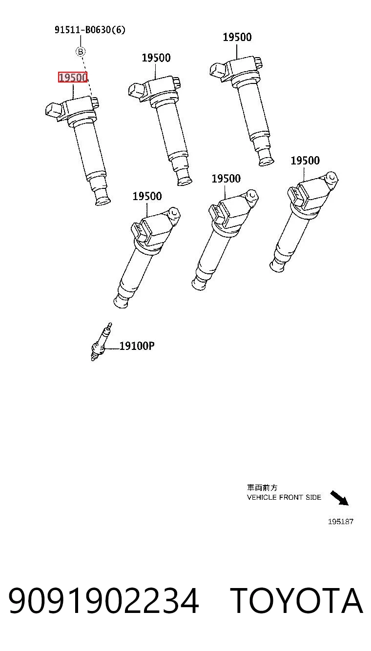 9091902234 Toyota Катушка зажигания
