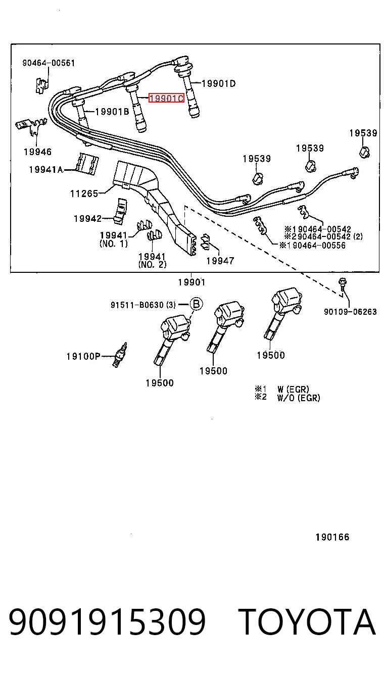 9091915309 Toyota Провода высоковольтные