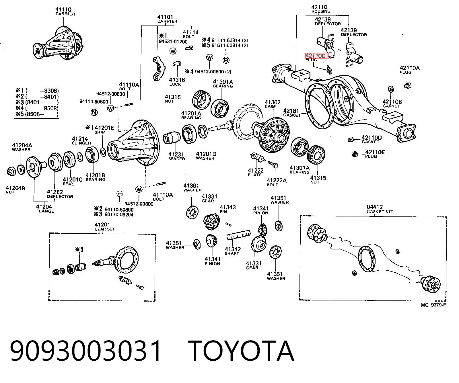 9093003031 Toyota Сапун картера заднего моста