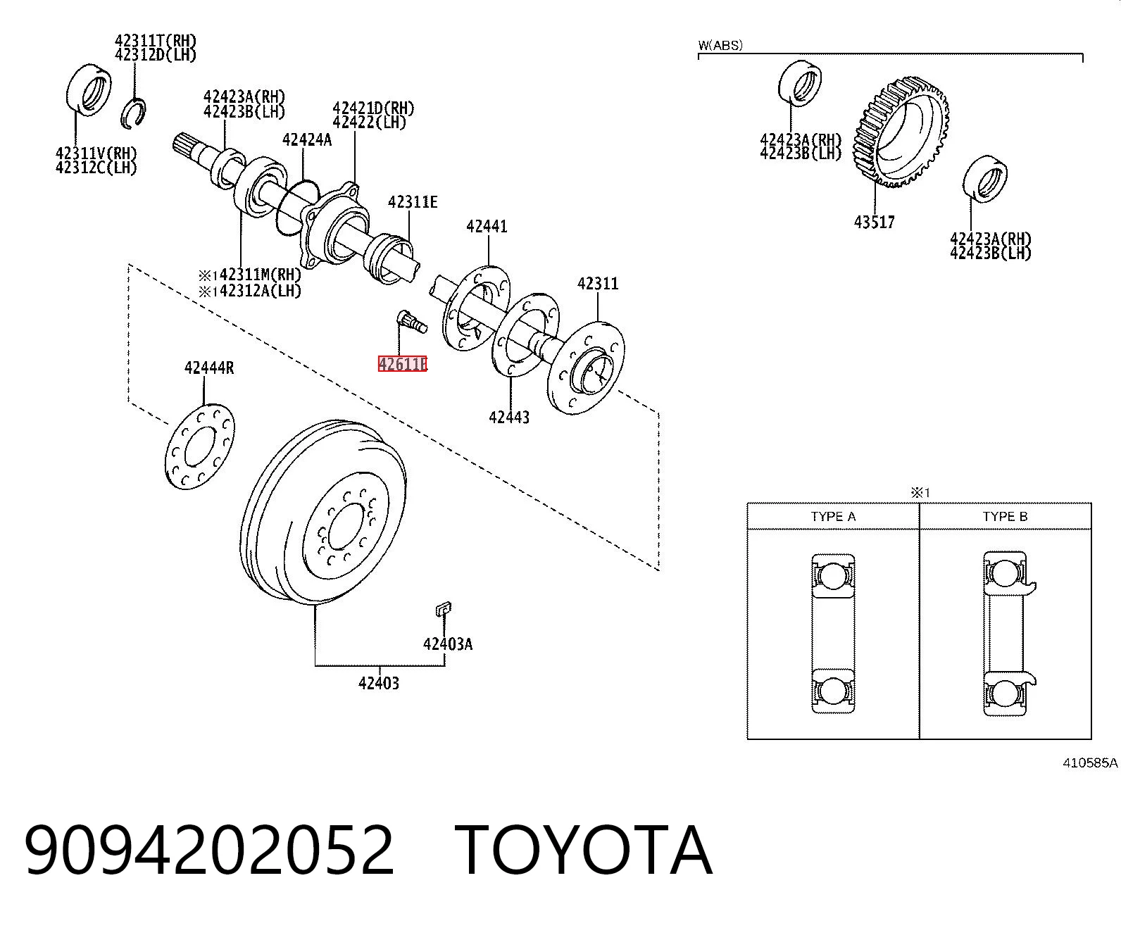 Шпилька ступицы колеса задняя AND 3S601004 цена, от 2.50 USD