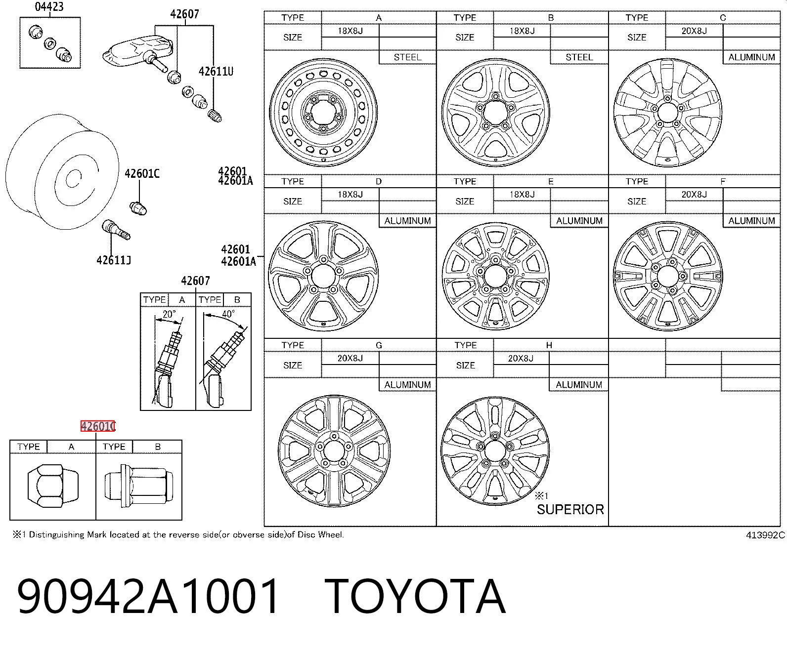 90942A1001 Toyota Гайка колеса