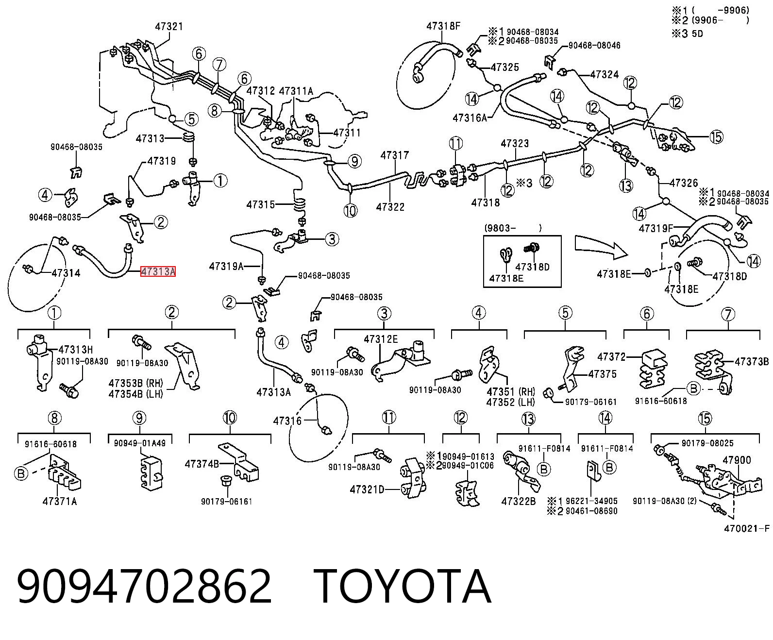  Шланг тормозной передний Toyota Land Cruiser 