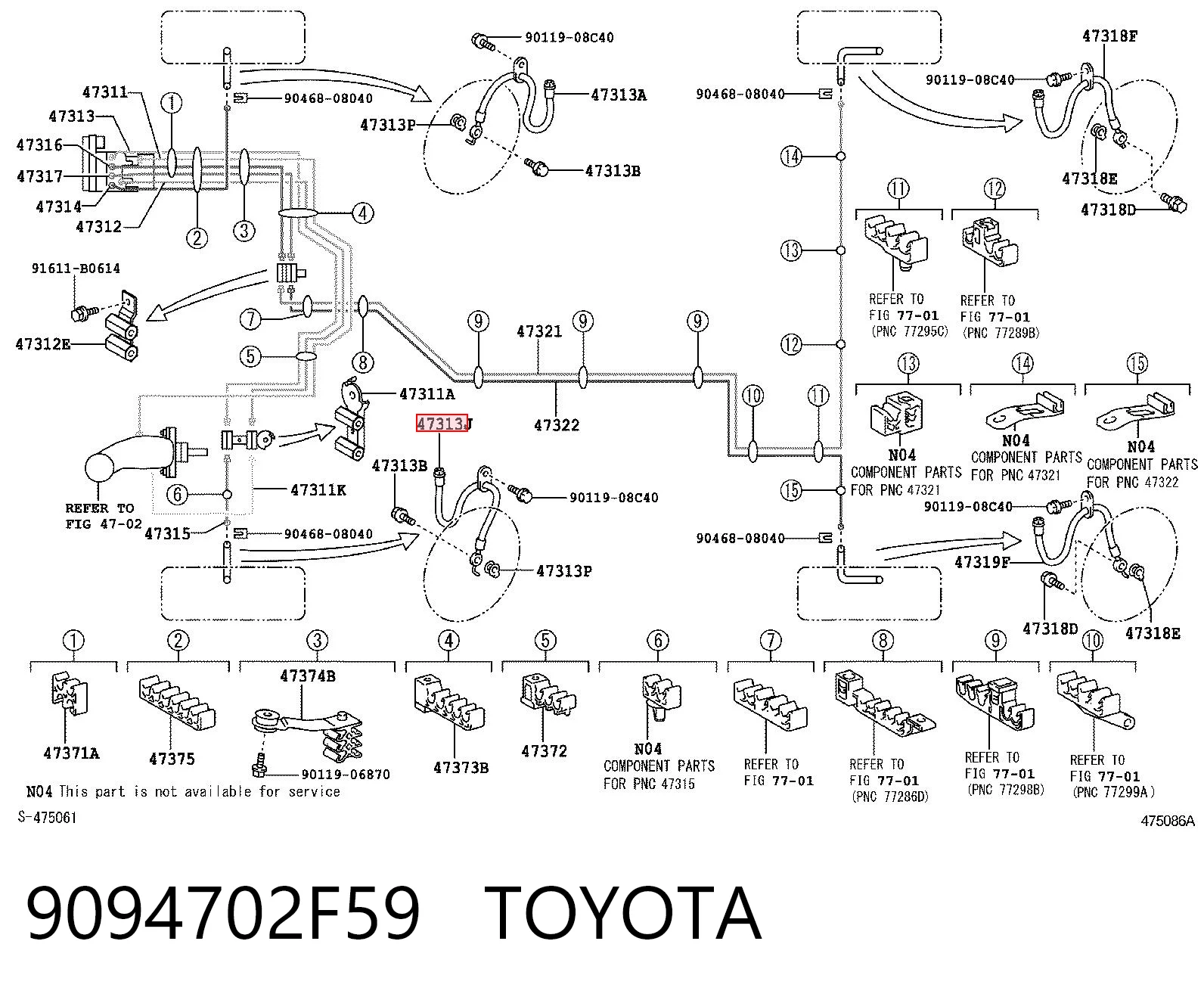 Гибкая тормозная трубка передняя на Lexus ES 350 GSV40