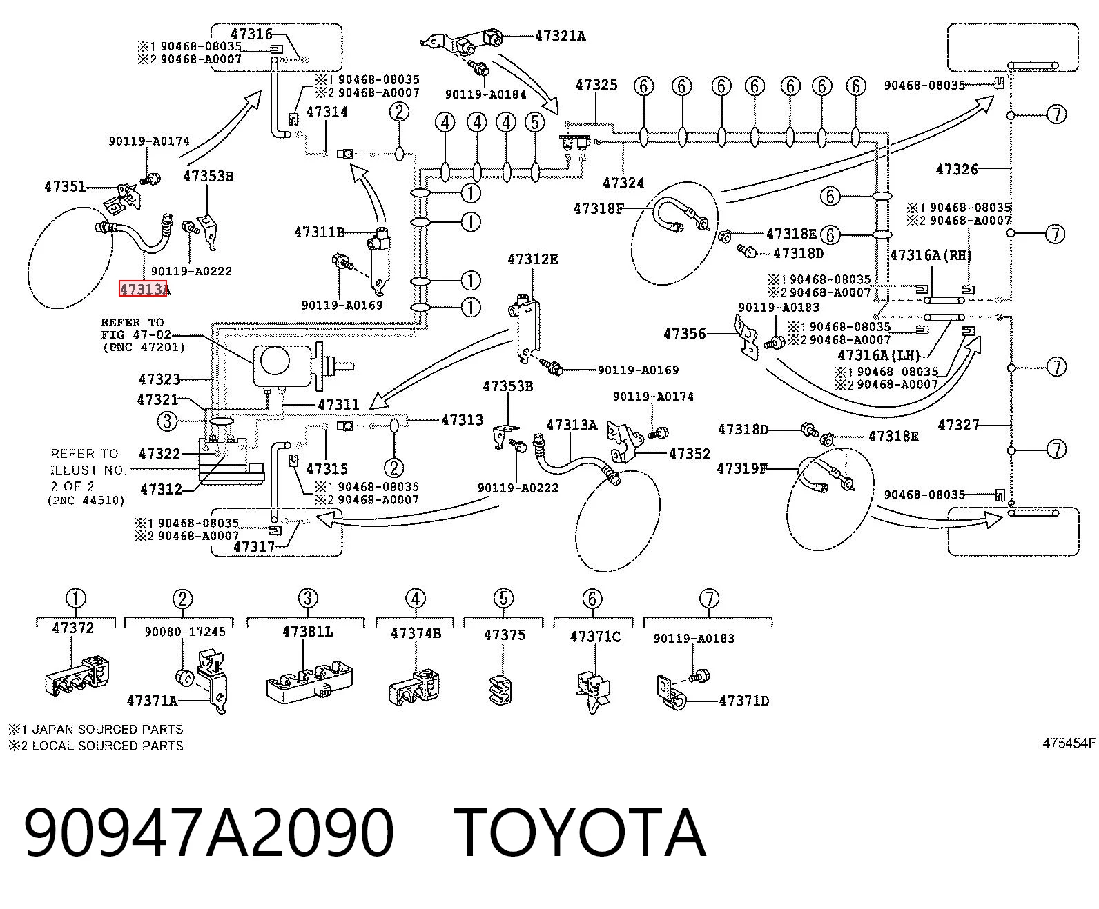 90947A2090 Toyota 