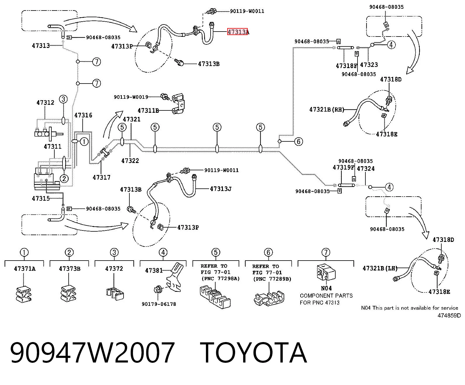 Шланг тормозной передний правый 5212422 Adriauto