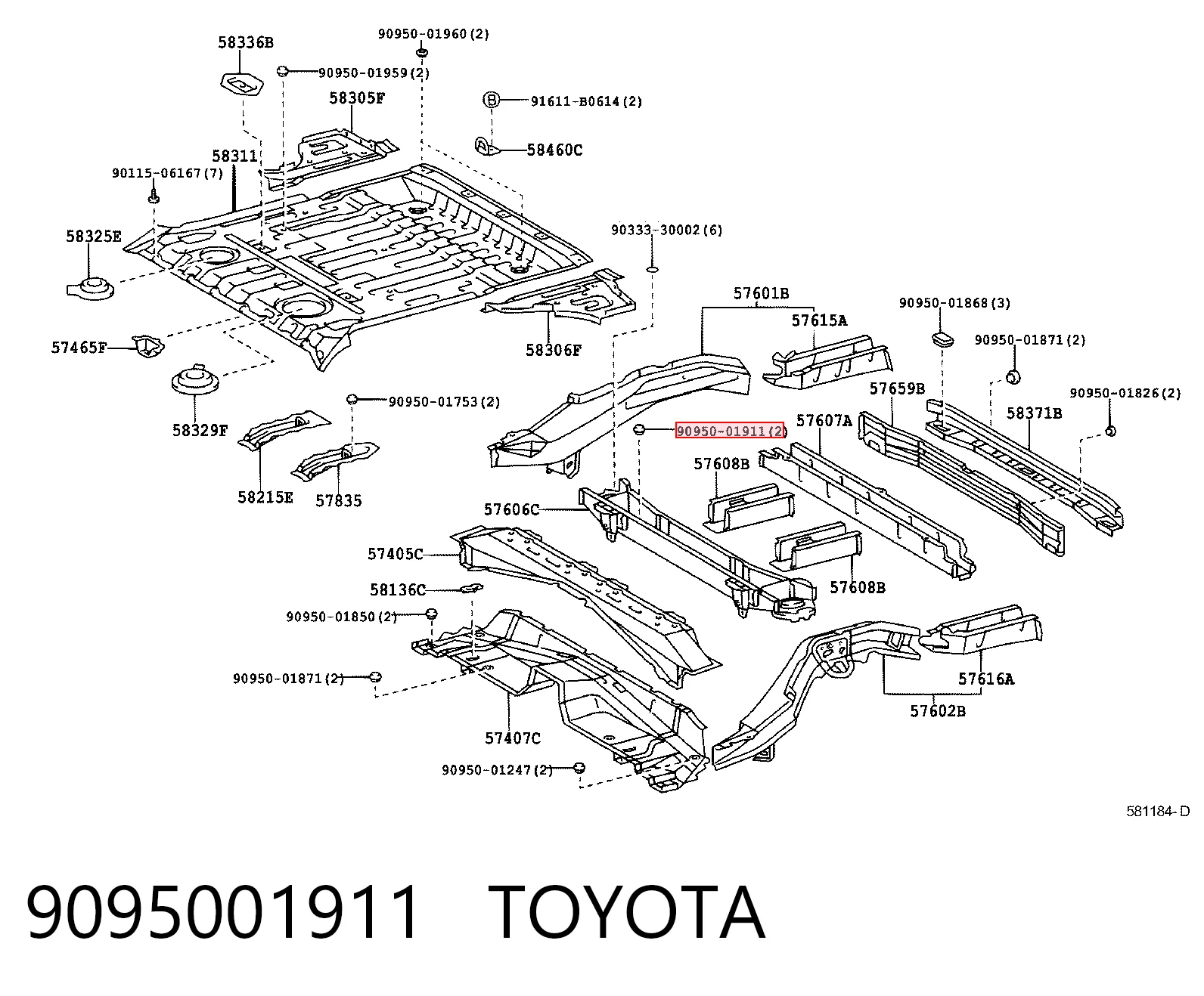 9095001911 Toyota