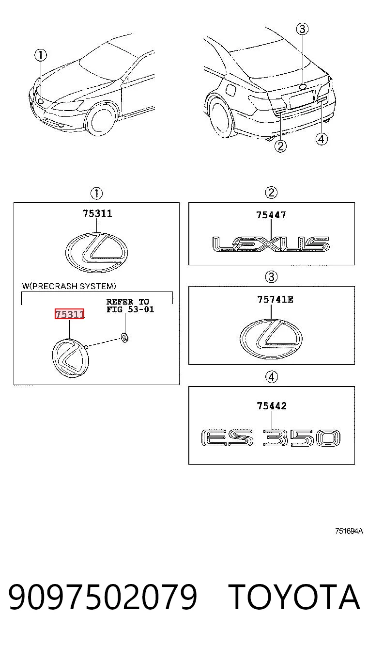 Фирменный значек на багажник на Lexus GS  S19