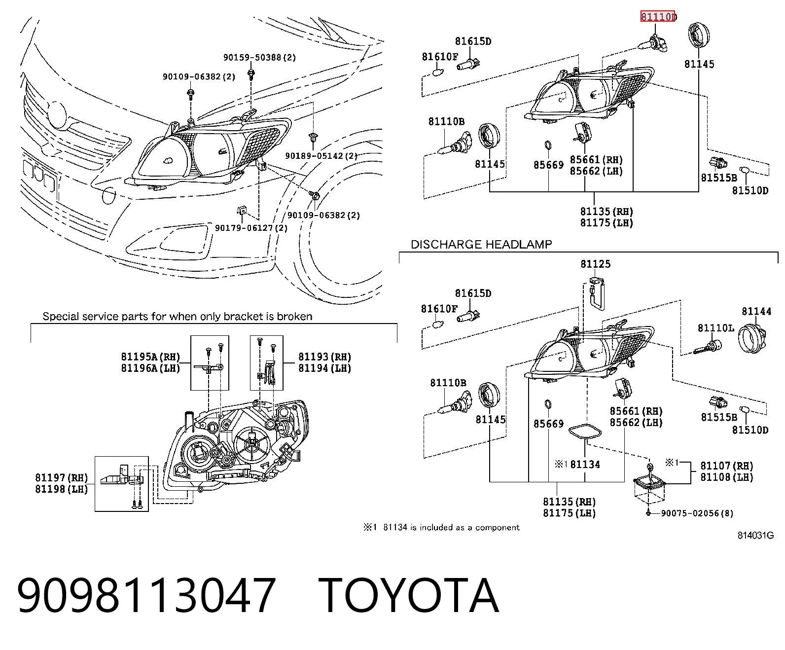 Противотуманные лампы на Lexus RX 300/330/350/400H U3