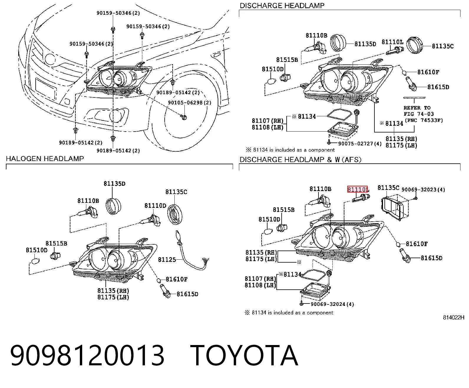 9098120013 Toyota Биксенон