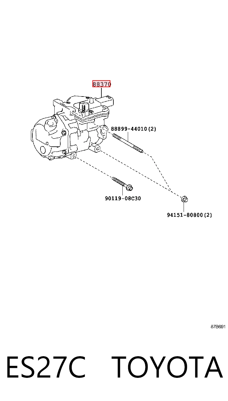 ES27C Toyota Компрессор хладагента