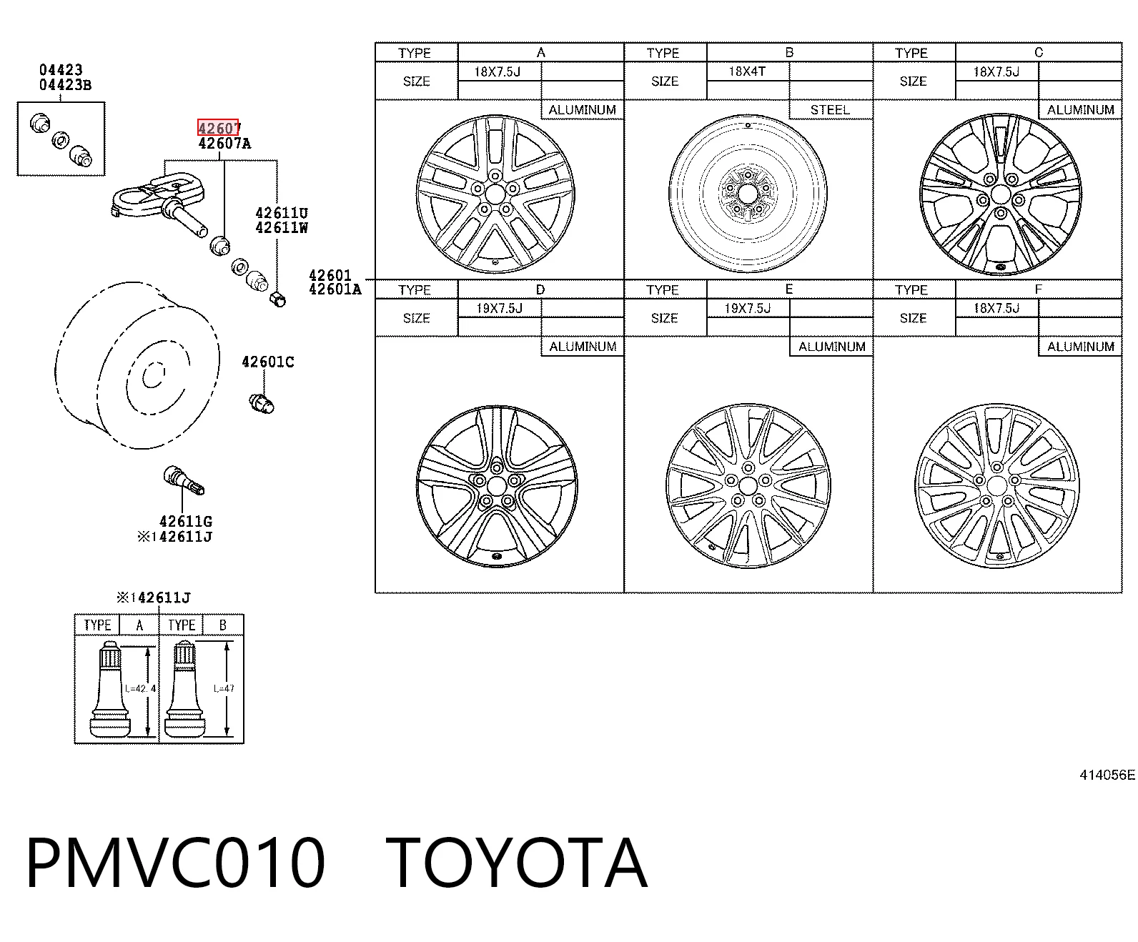 PMVC010 Toyota Манометр воздушный