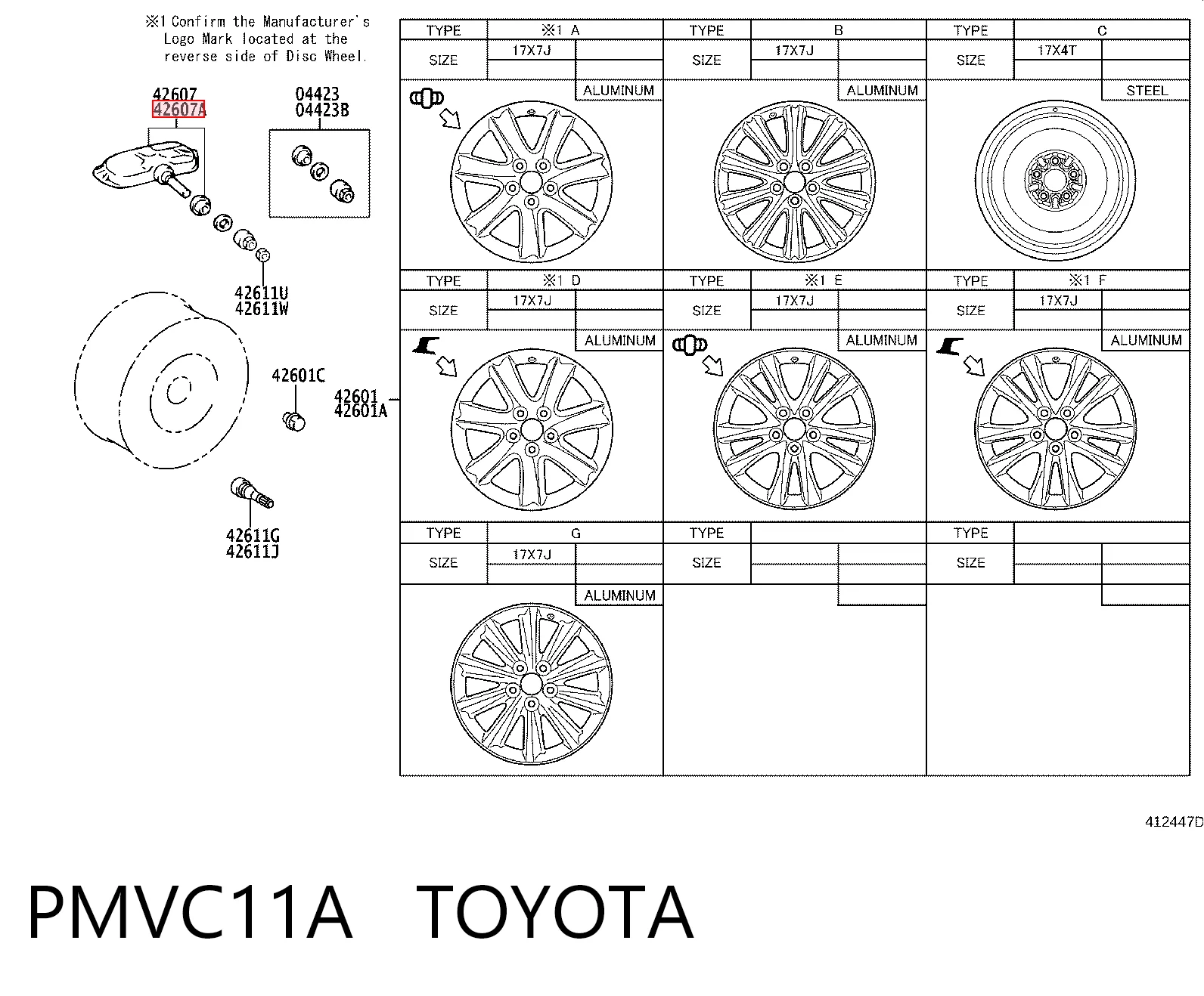 PMVC11A Toyota Манометр воздушный