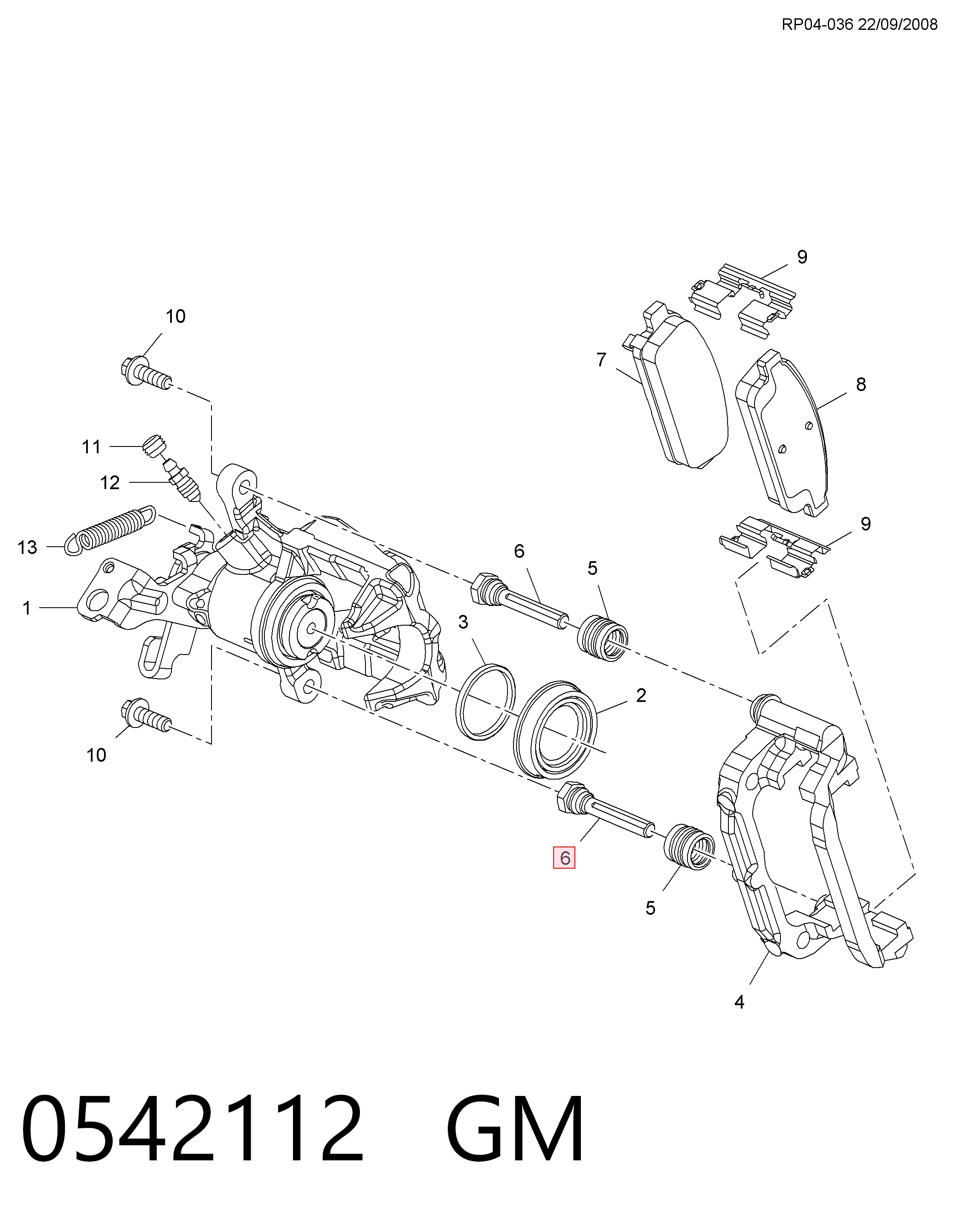 Направляющая суппорта заднего 0000542112 Peugeot/Citroen