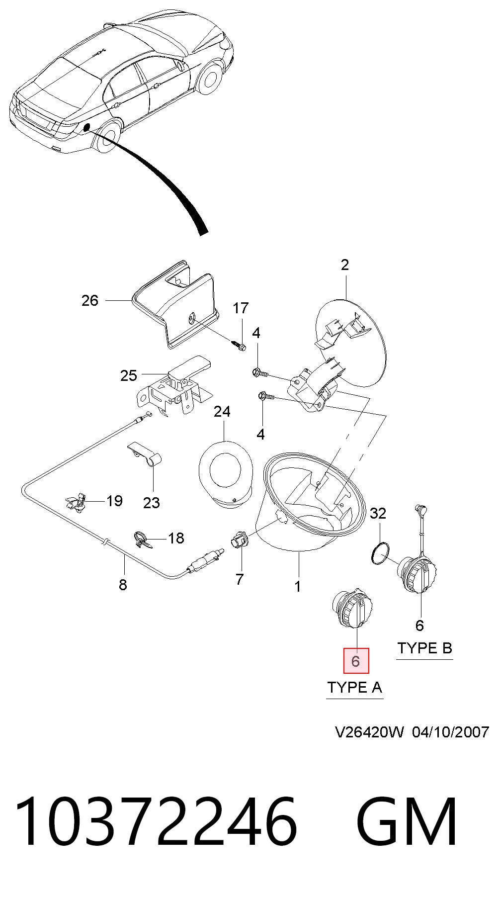 Пробка топливного бака Opel 10372246 цена, от 12.67 USD
