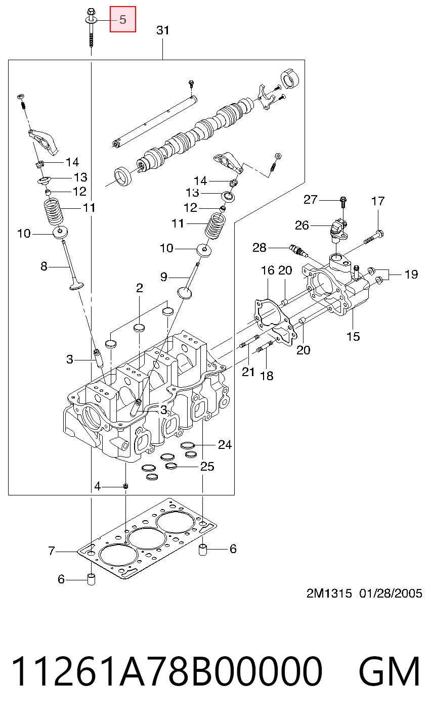 Болт головки блока цилиндров, ГБЦ Parts-Mall P94580081 цена, от 2.35 USD