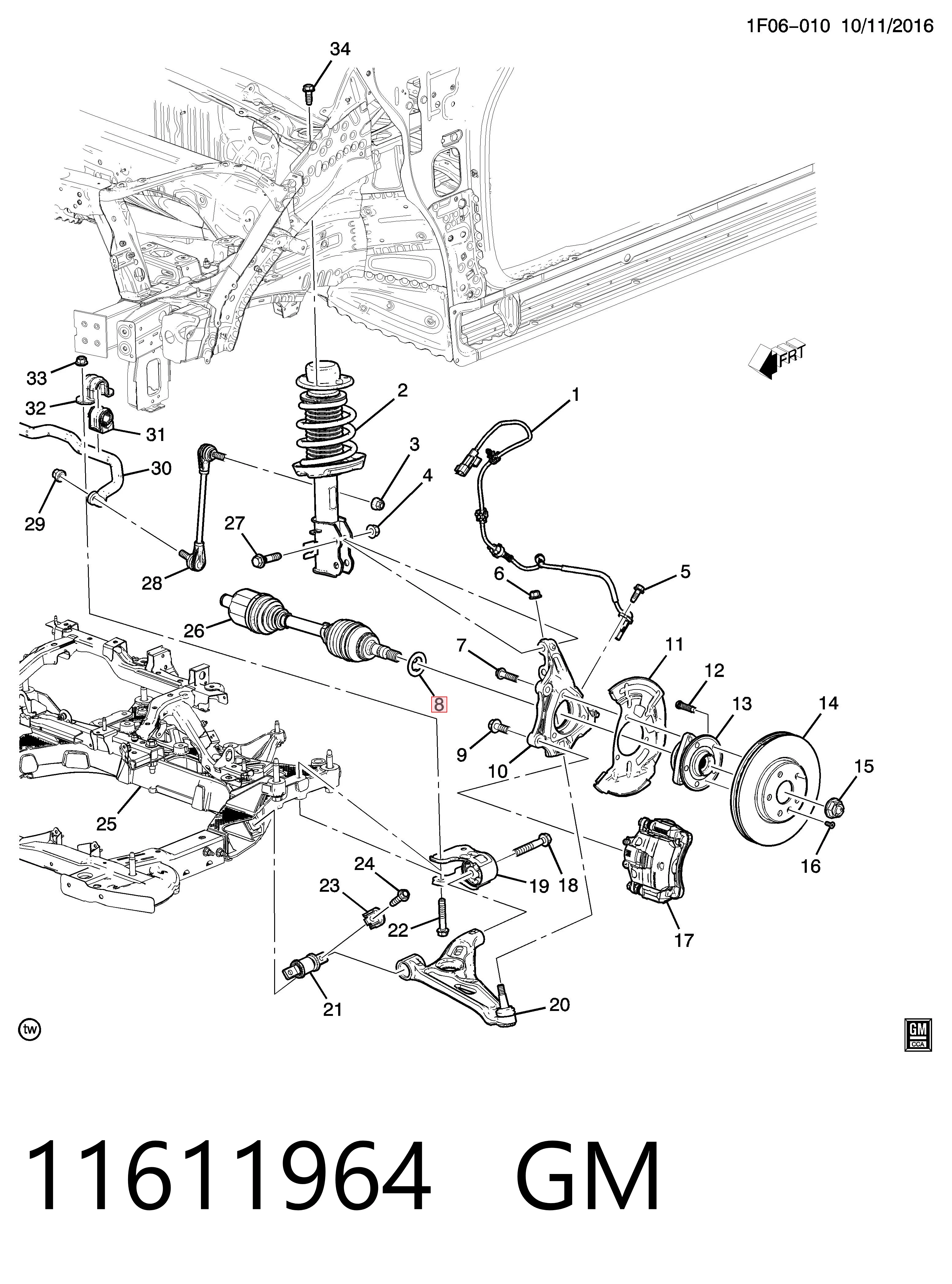 11611964 Peugeot/Citroen Кольцо стопорное подшипника передней ступицы