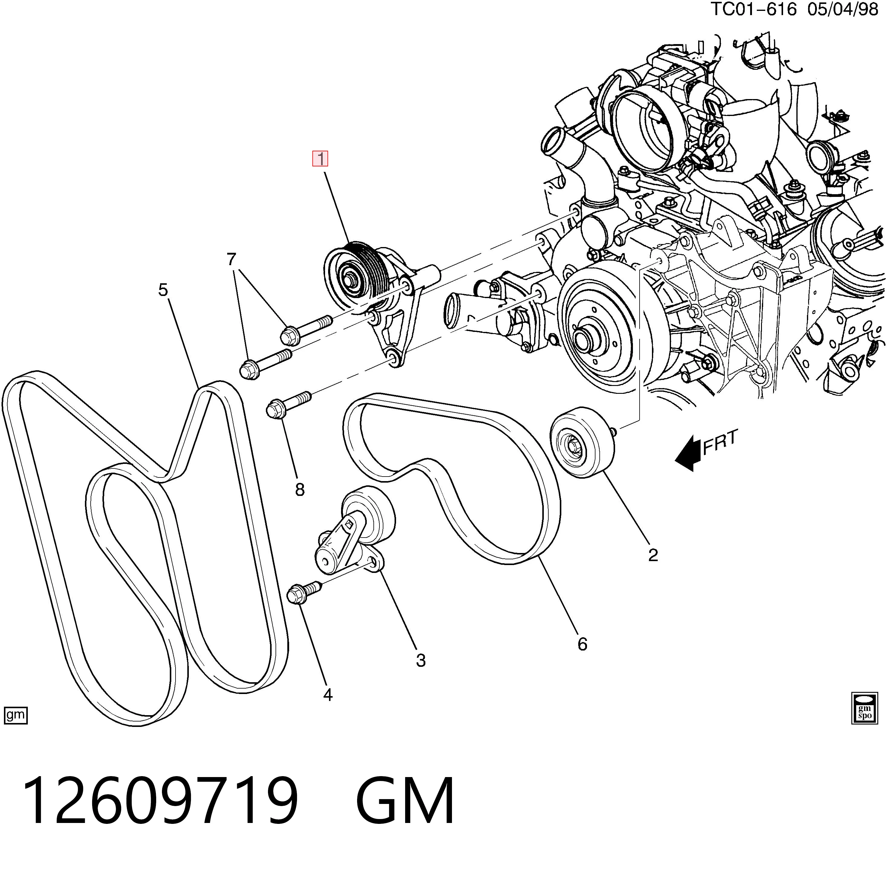12609719 General Motors Натяжитель клинового ремня