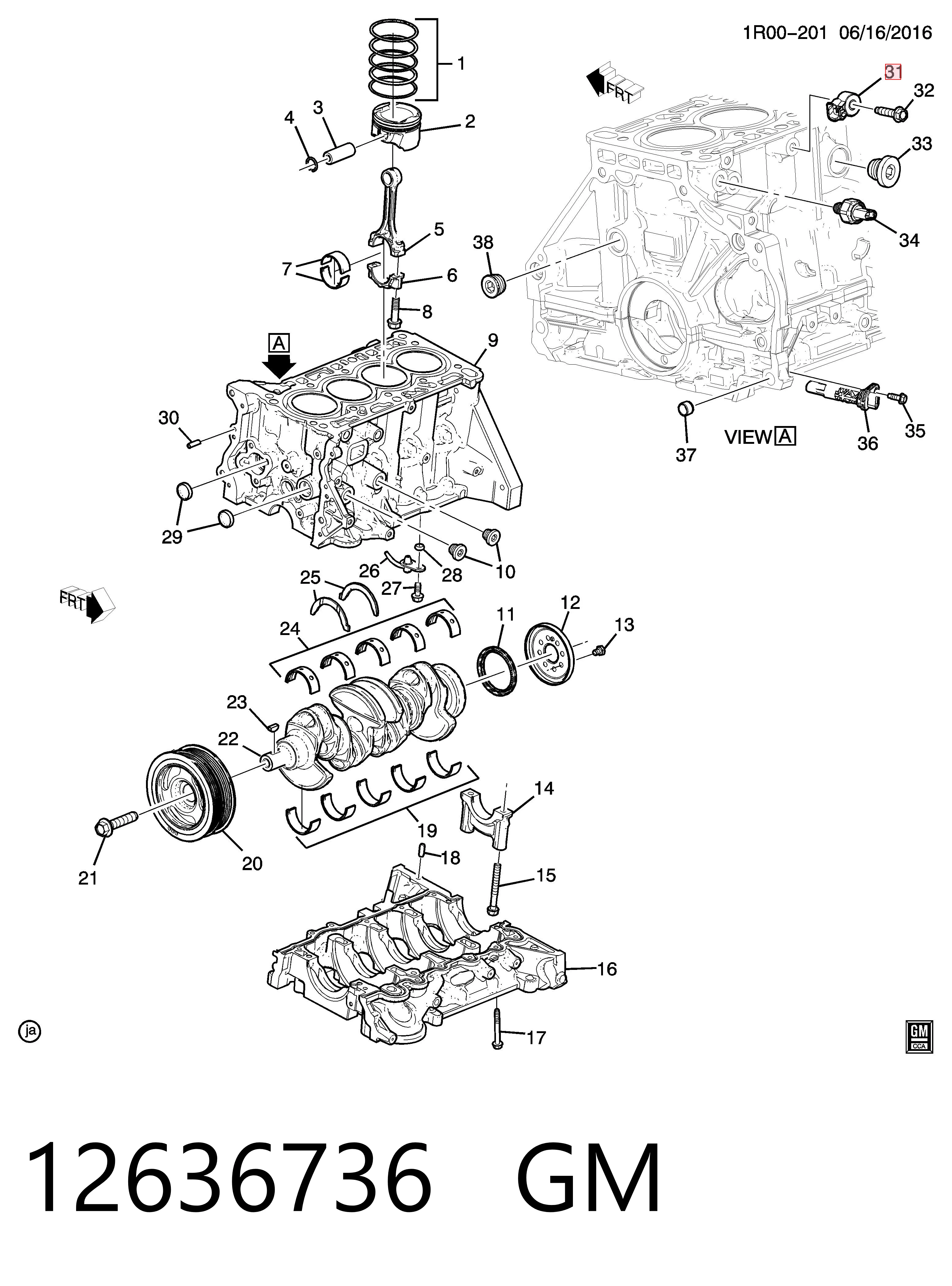 12636736 General Motors Датчик самовоспламенения