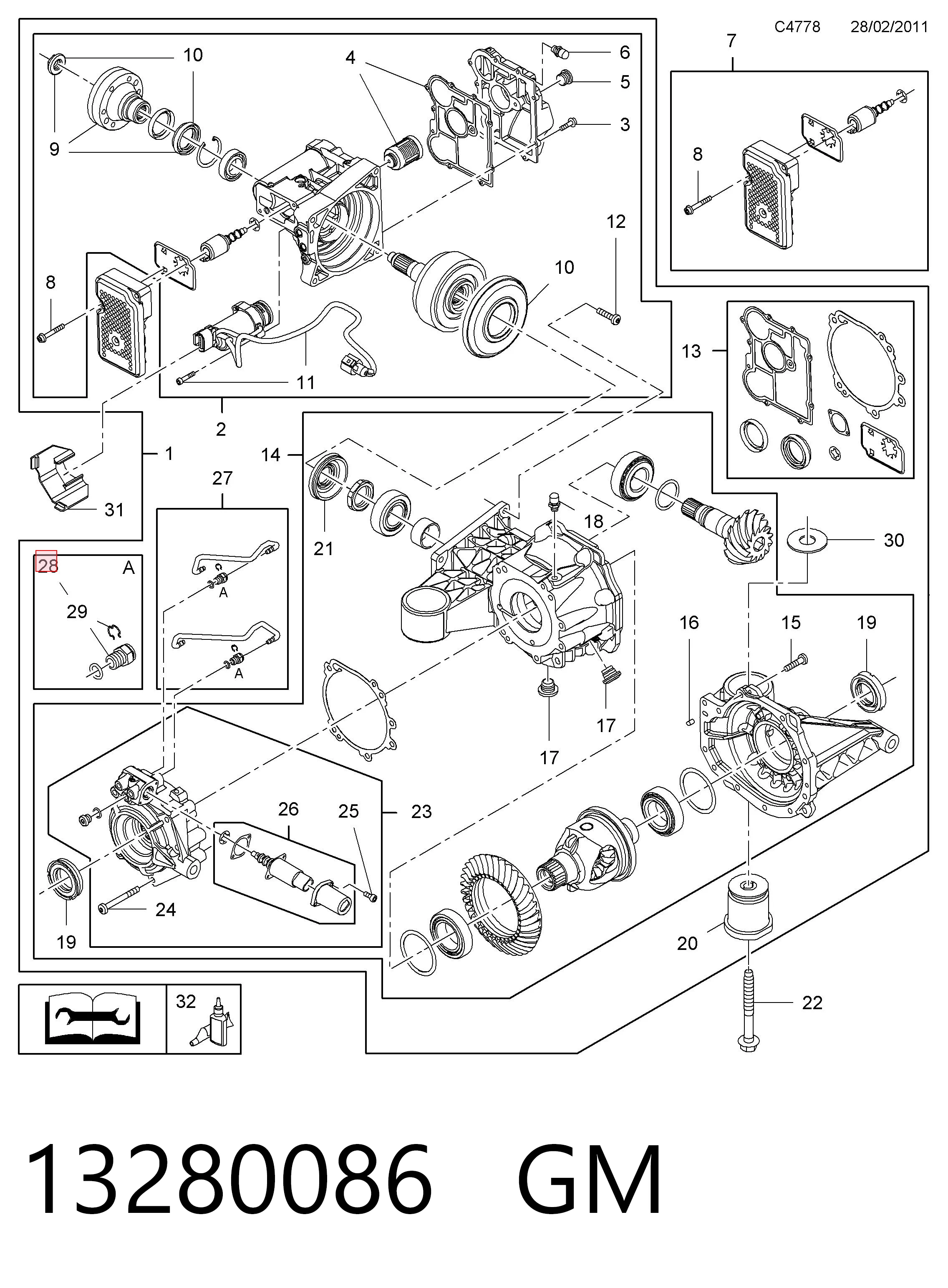 13280086 General Motors Тройник трубки сцепления