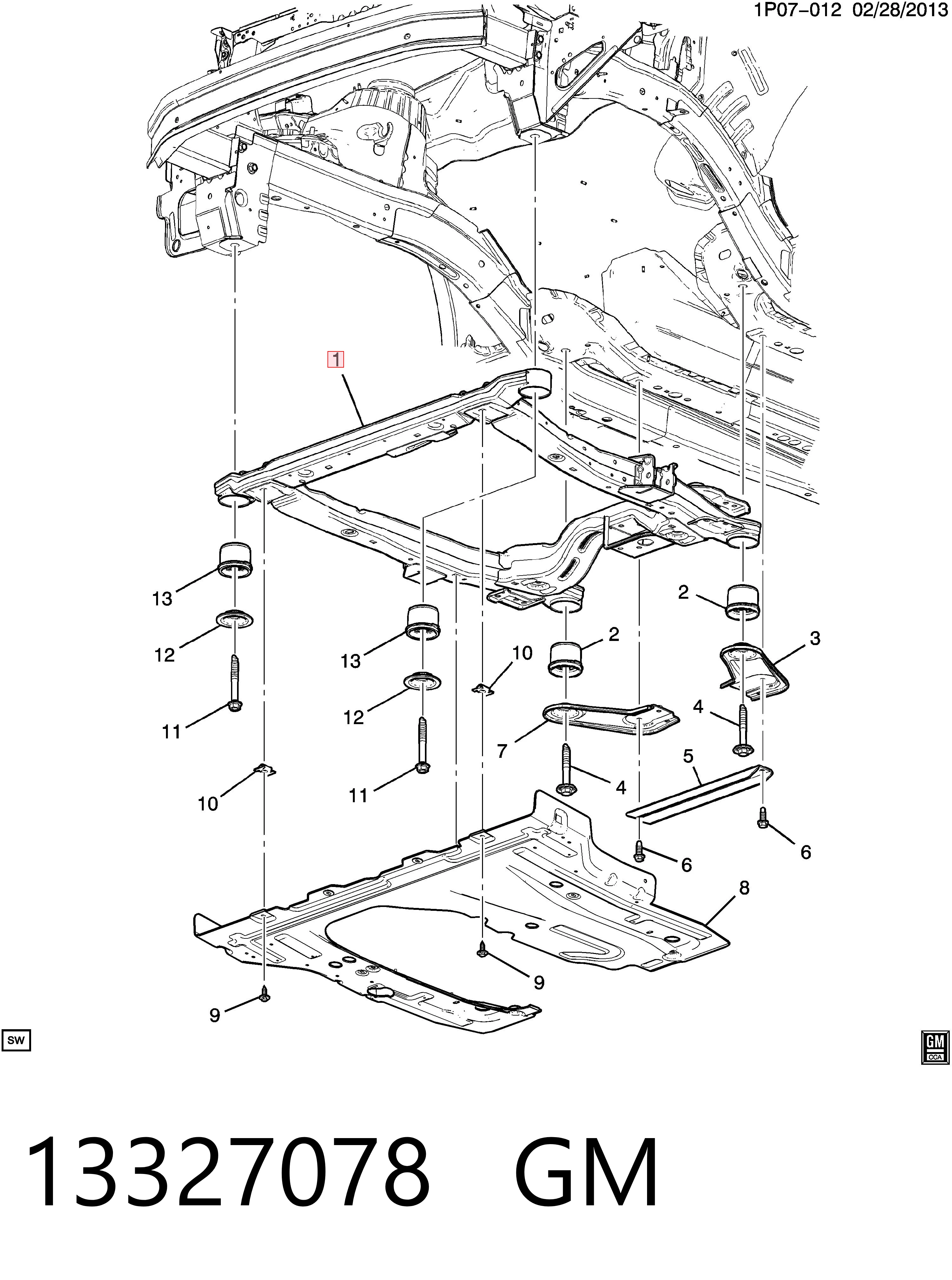 13470627 Peugeot/Citroen Подрамник передней подвески