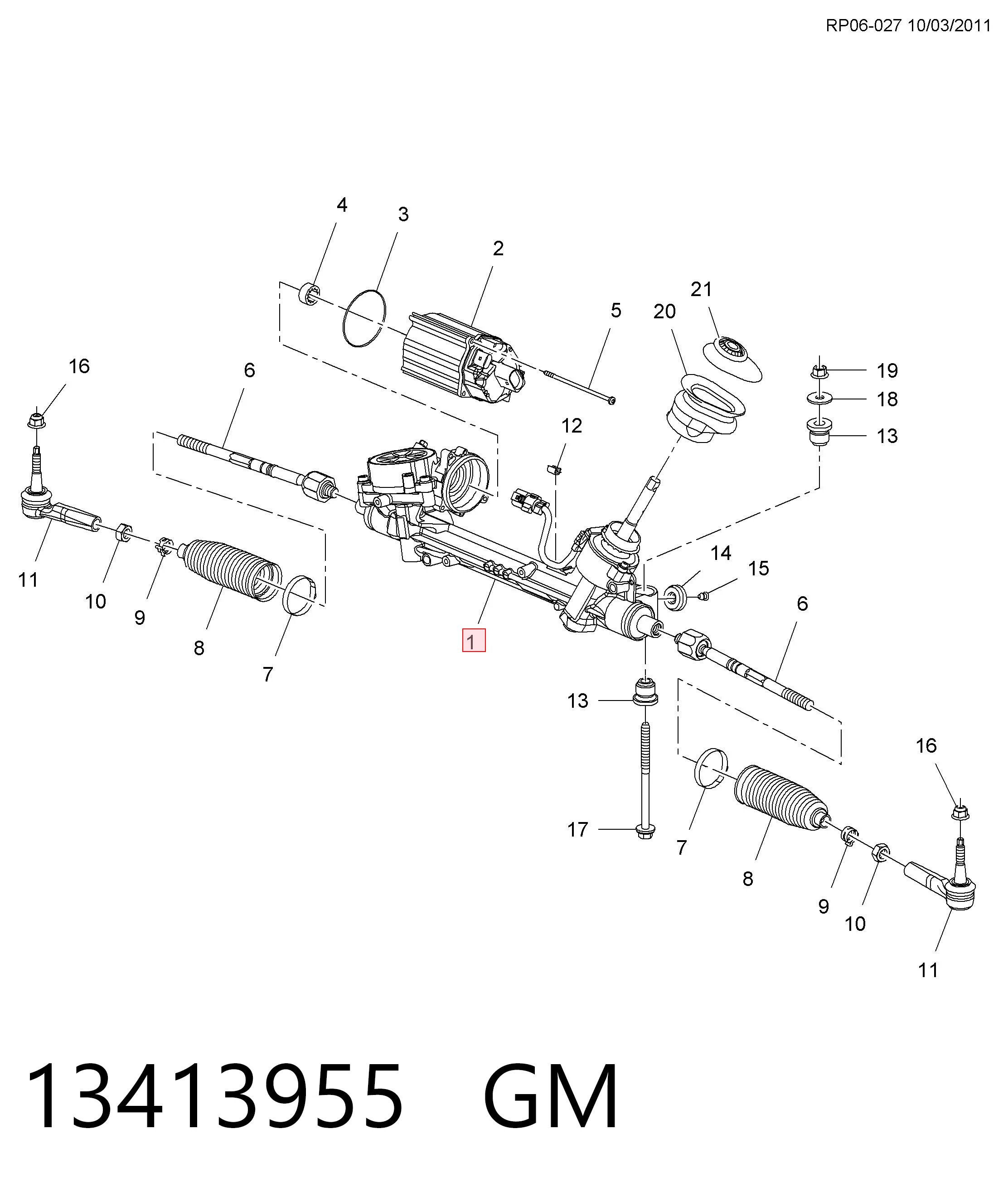 Реечный рулевой механизм Opel Zafira C минивэн (P12) (2011 - 2019) цена, от 152.03 USD