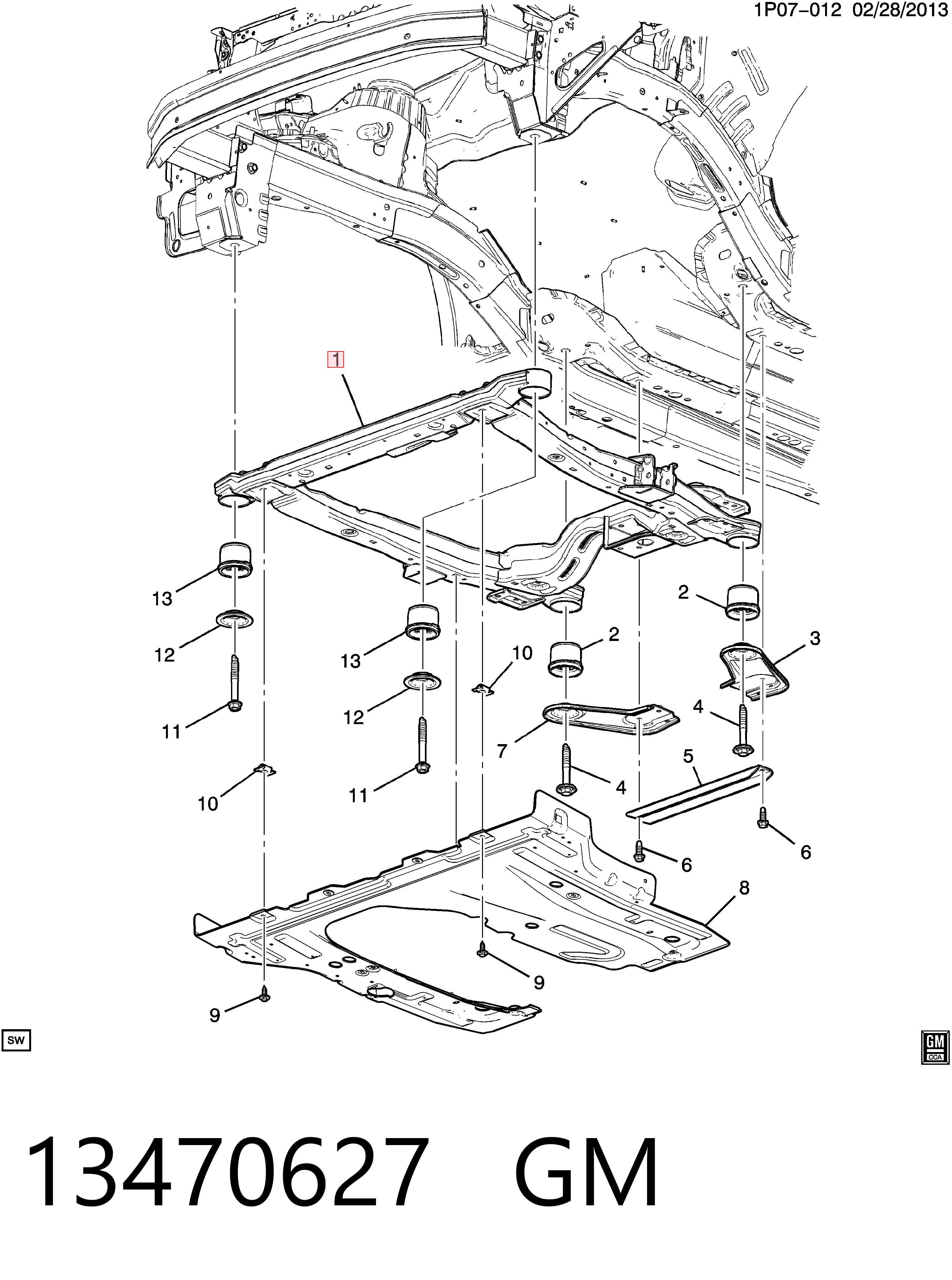 Подрамник передний 13470627 Peugeot/Citroen