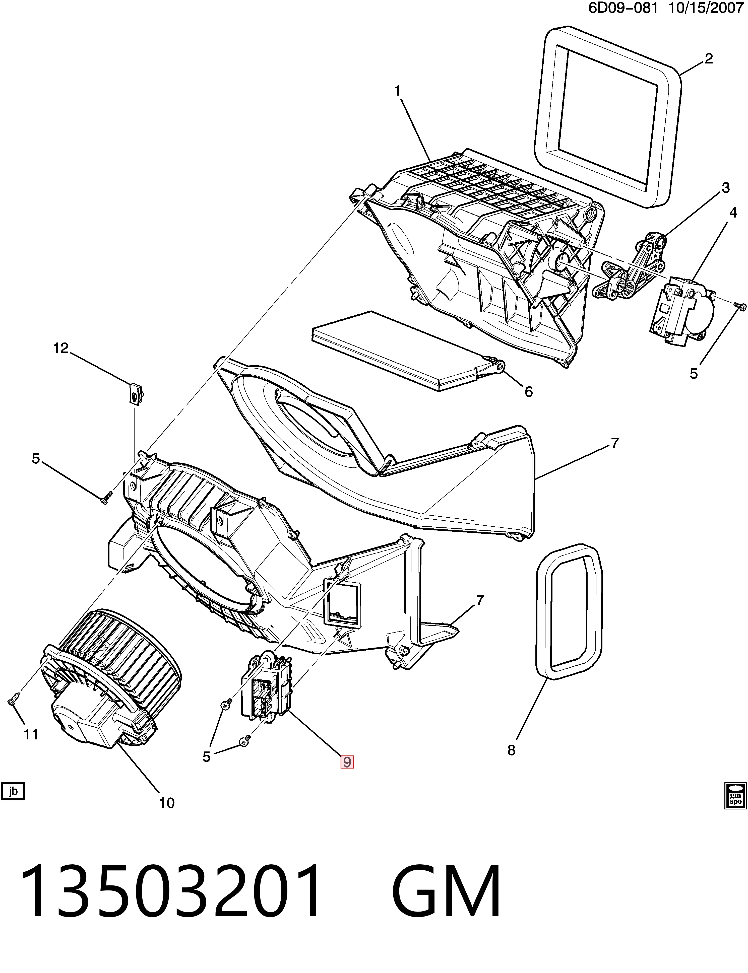 13503201 General Motors Реле печки