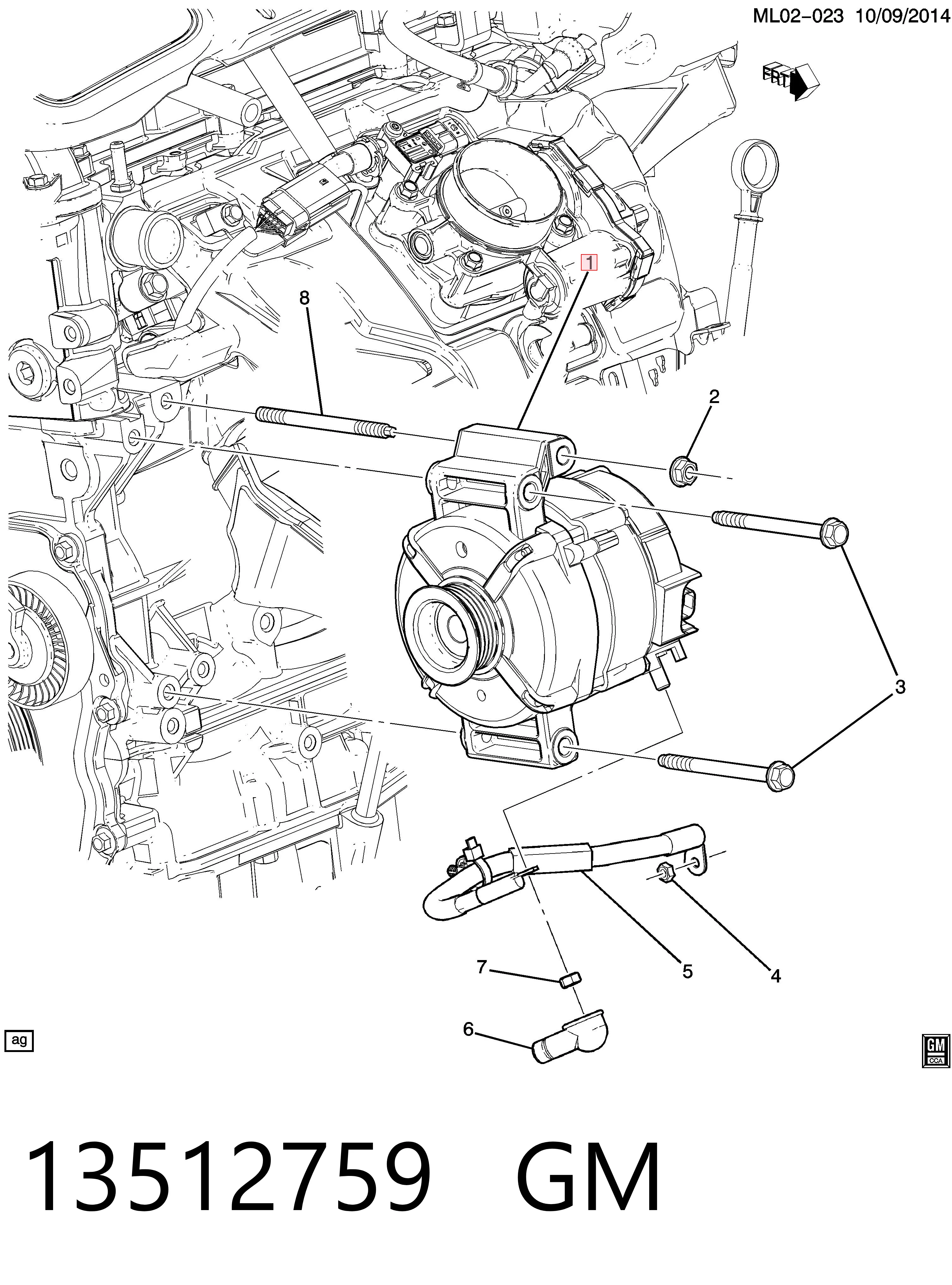13512759 General Motors Генератор автомобильный