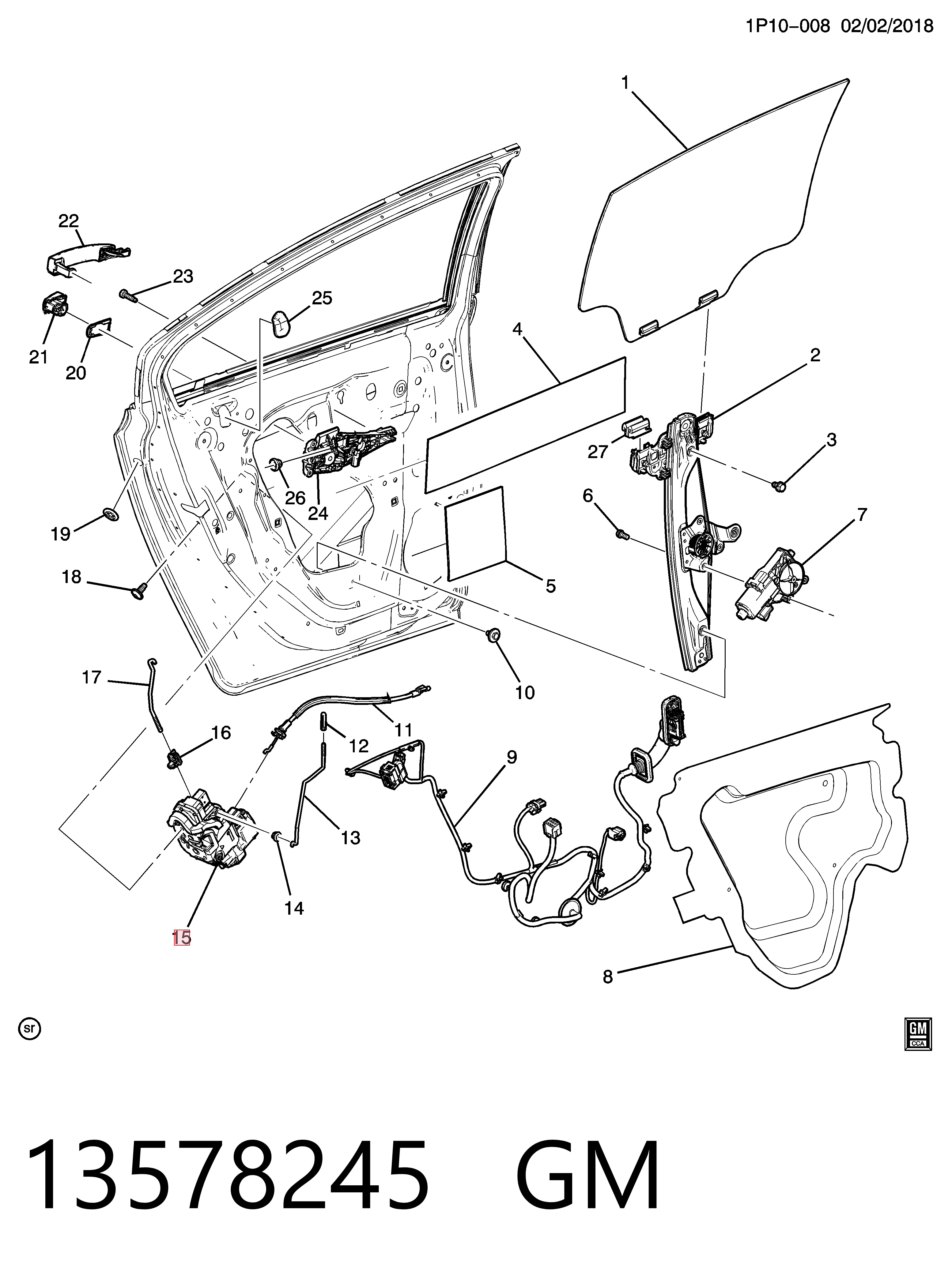13579566 Peugeot/Citroen Замок двери задней правой