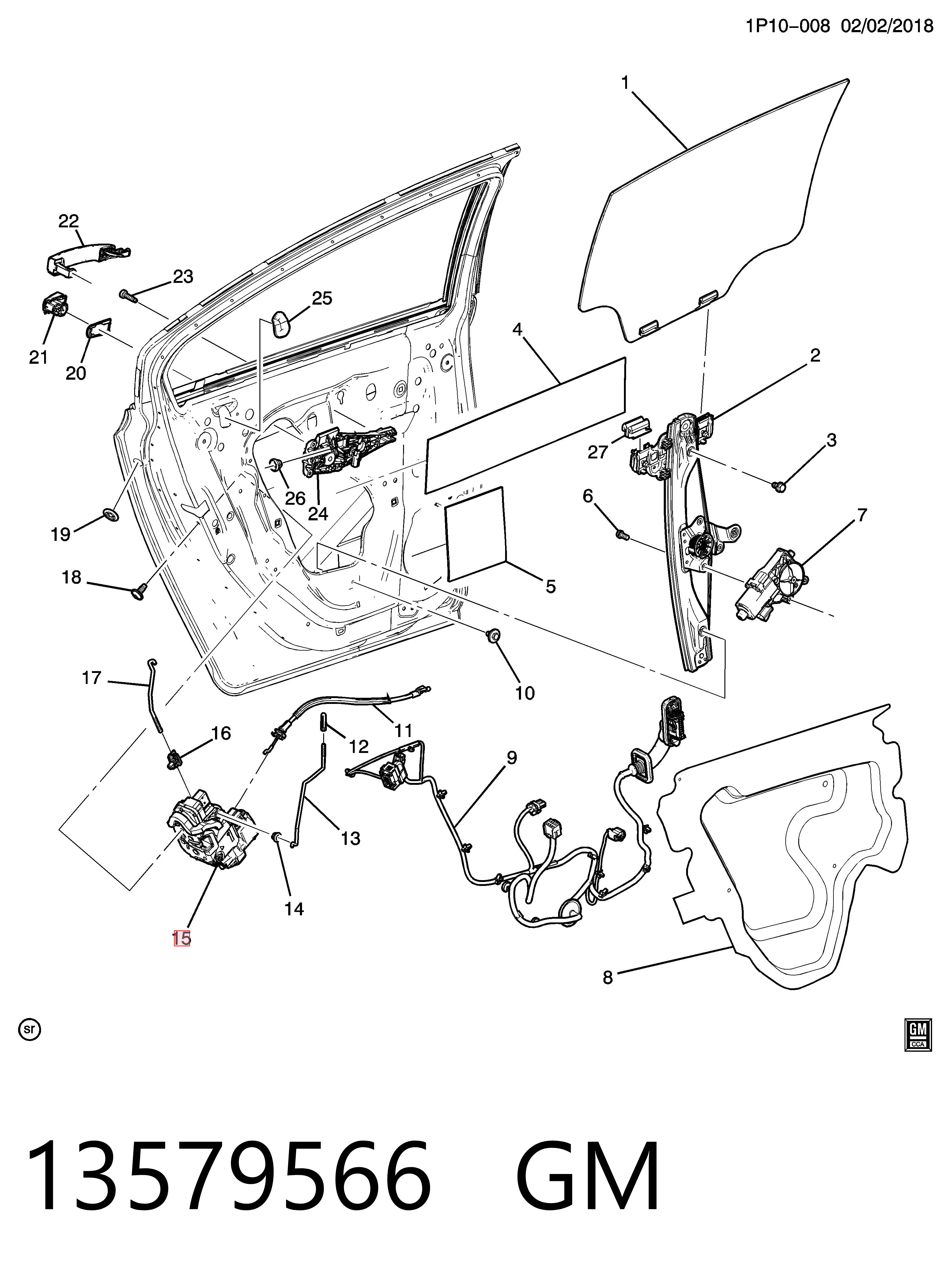 Купить 13579566 Peugeot/Citroen Замок двери задней правой