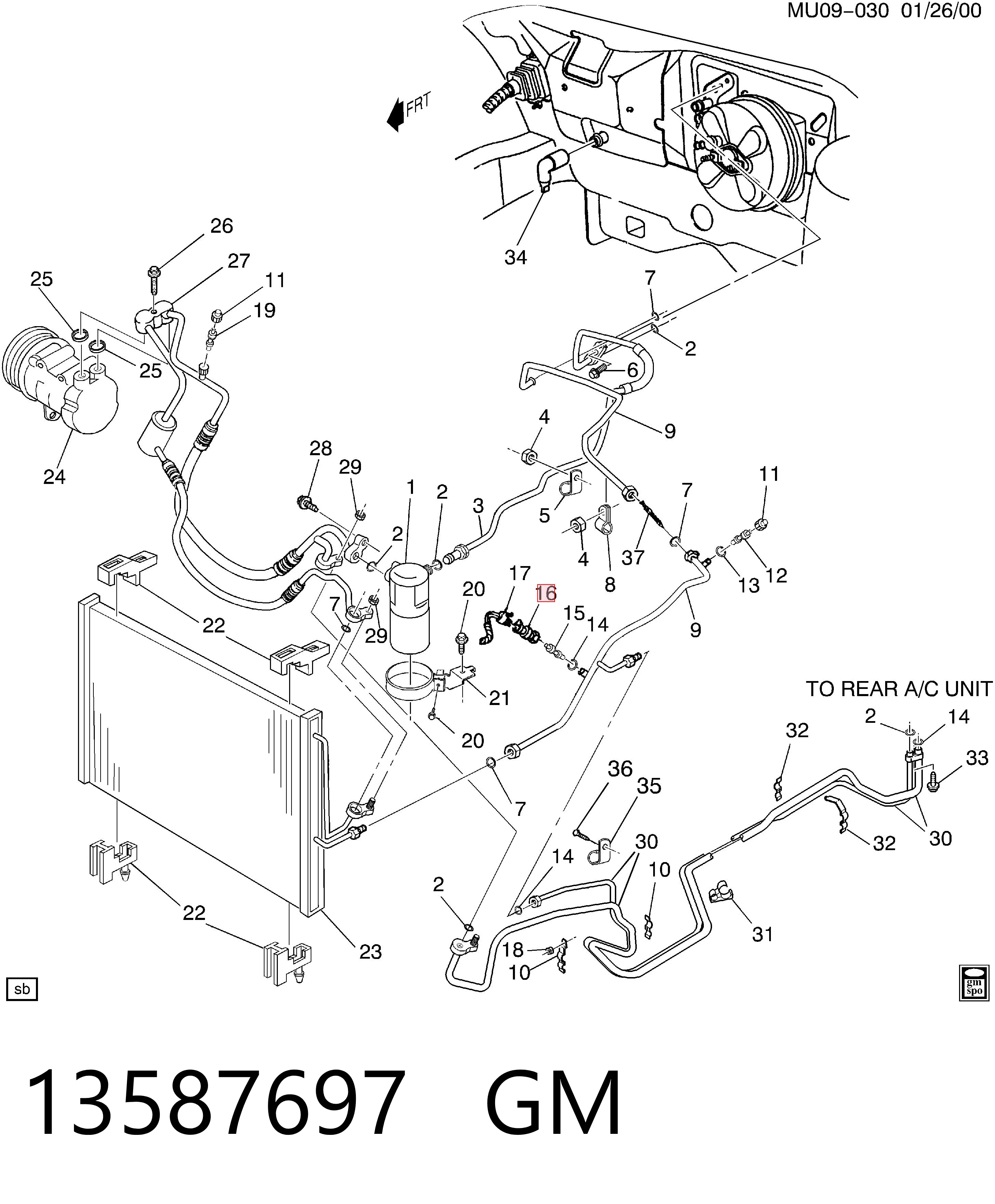 13587697 General Motors Клапан давления кондиционера