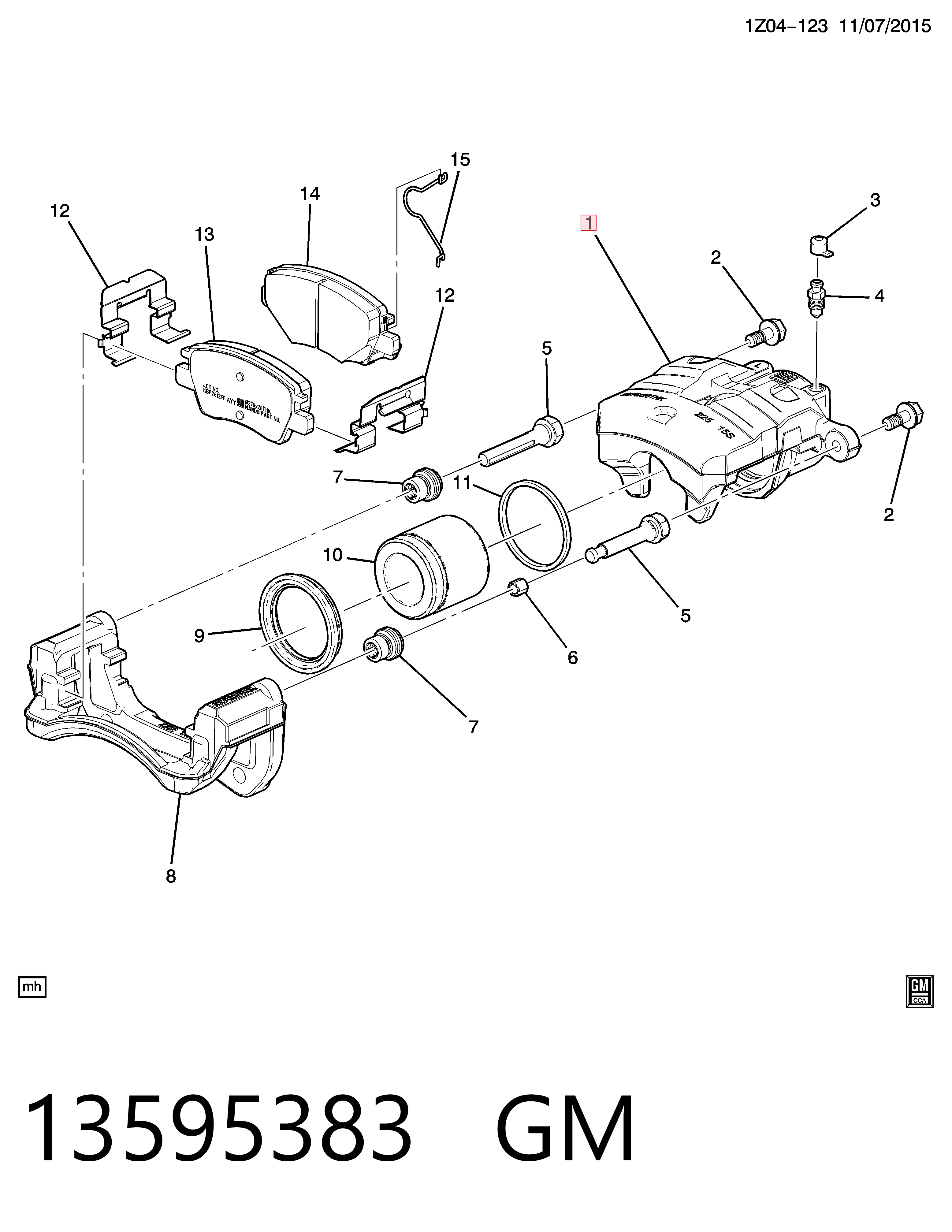 Купить 13511091 Opel Суппорт тормозной передний правый