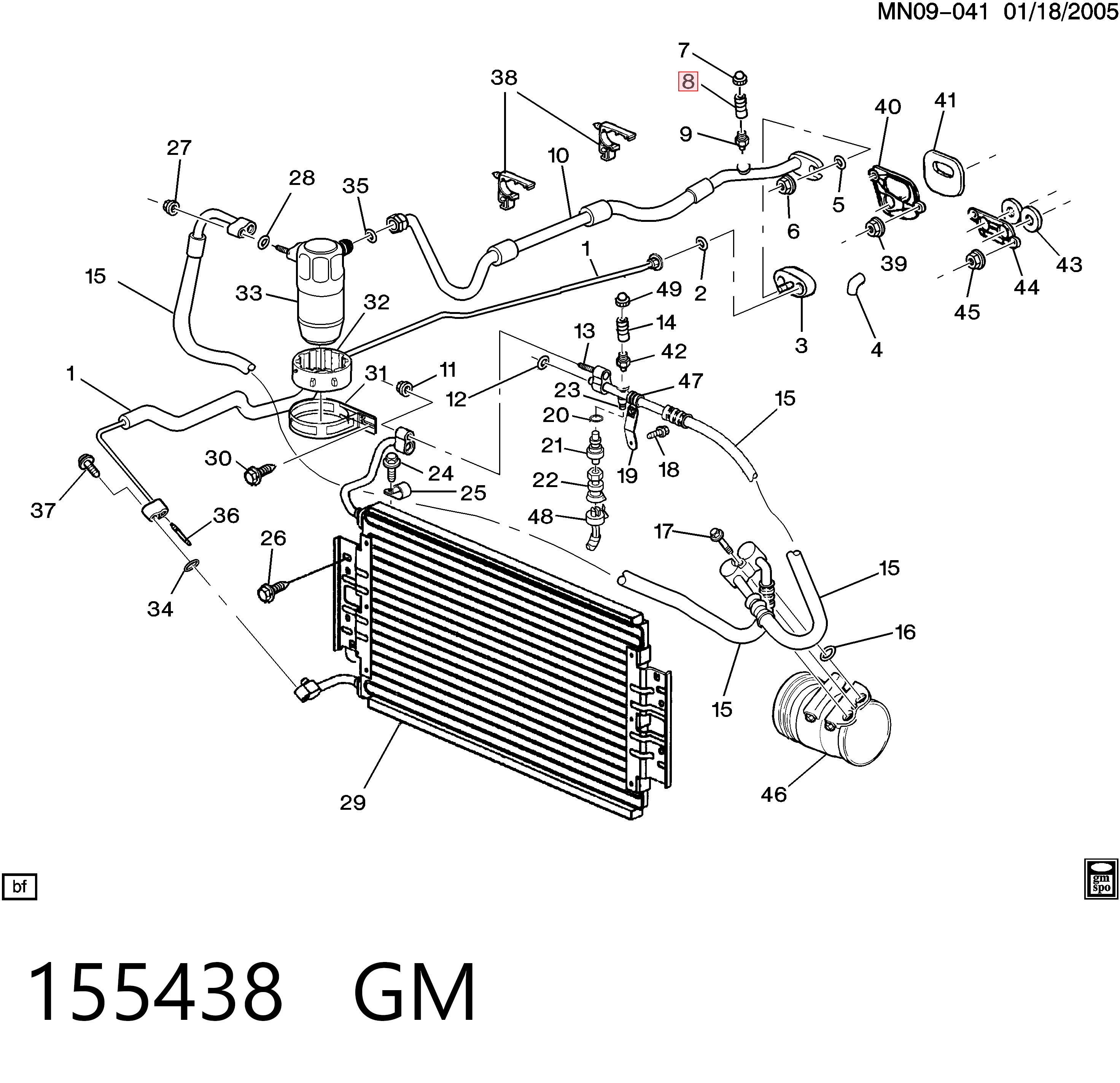 155438 General Motors Кран системы отопления