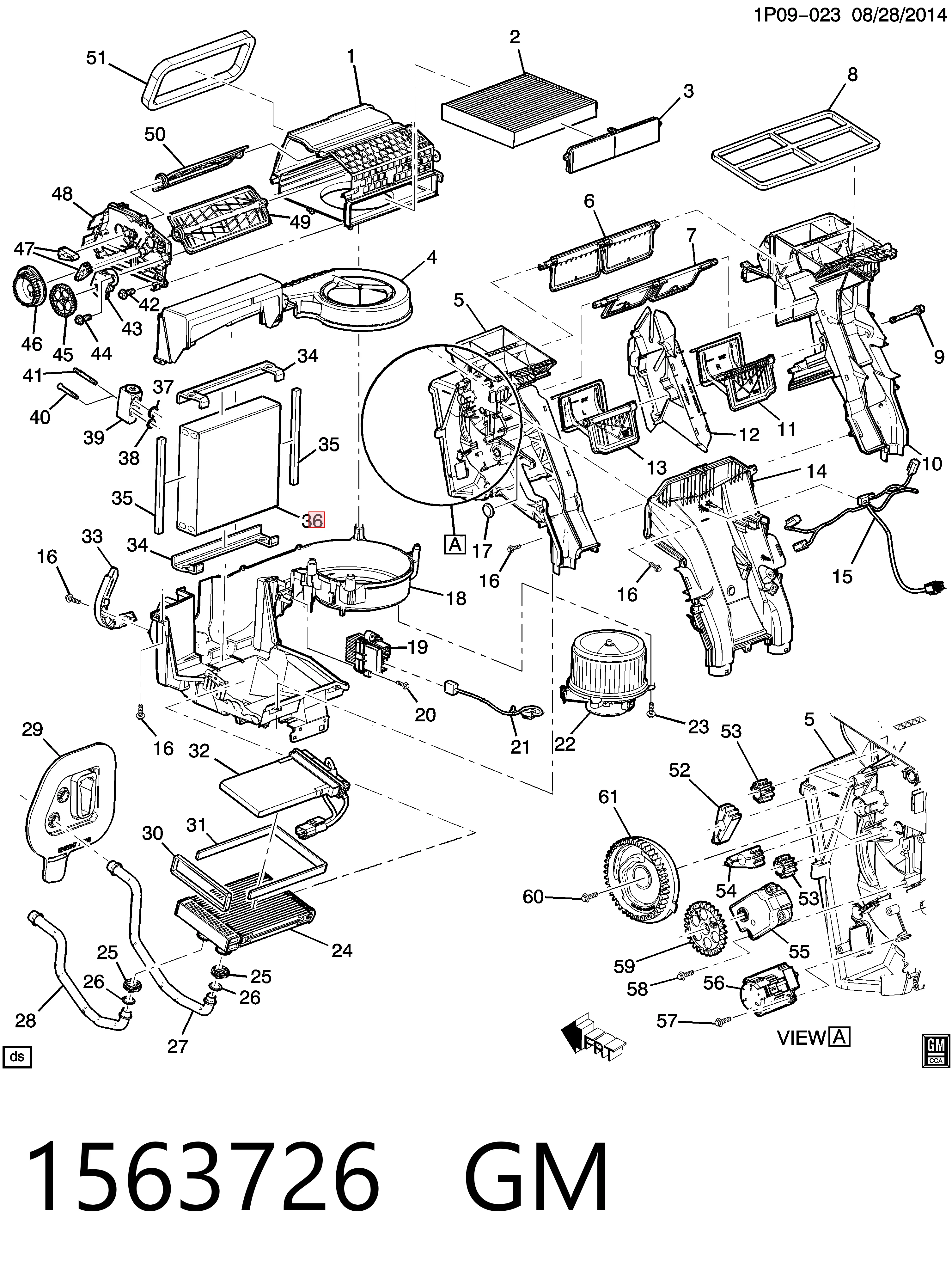 39060902 Opel Радиатор отопителя салона