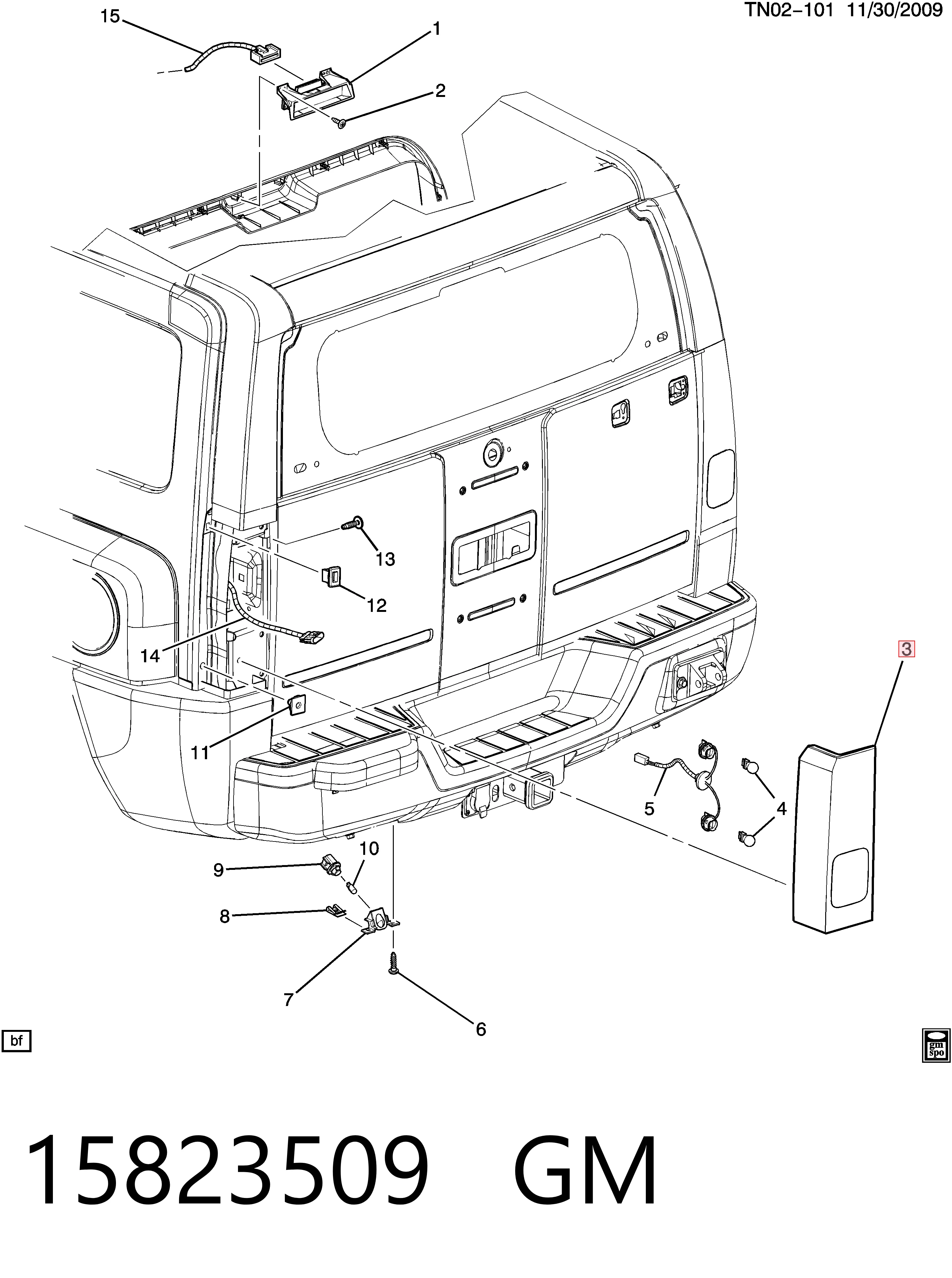 Задний левый стоп на Hummer H3  
