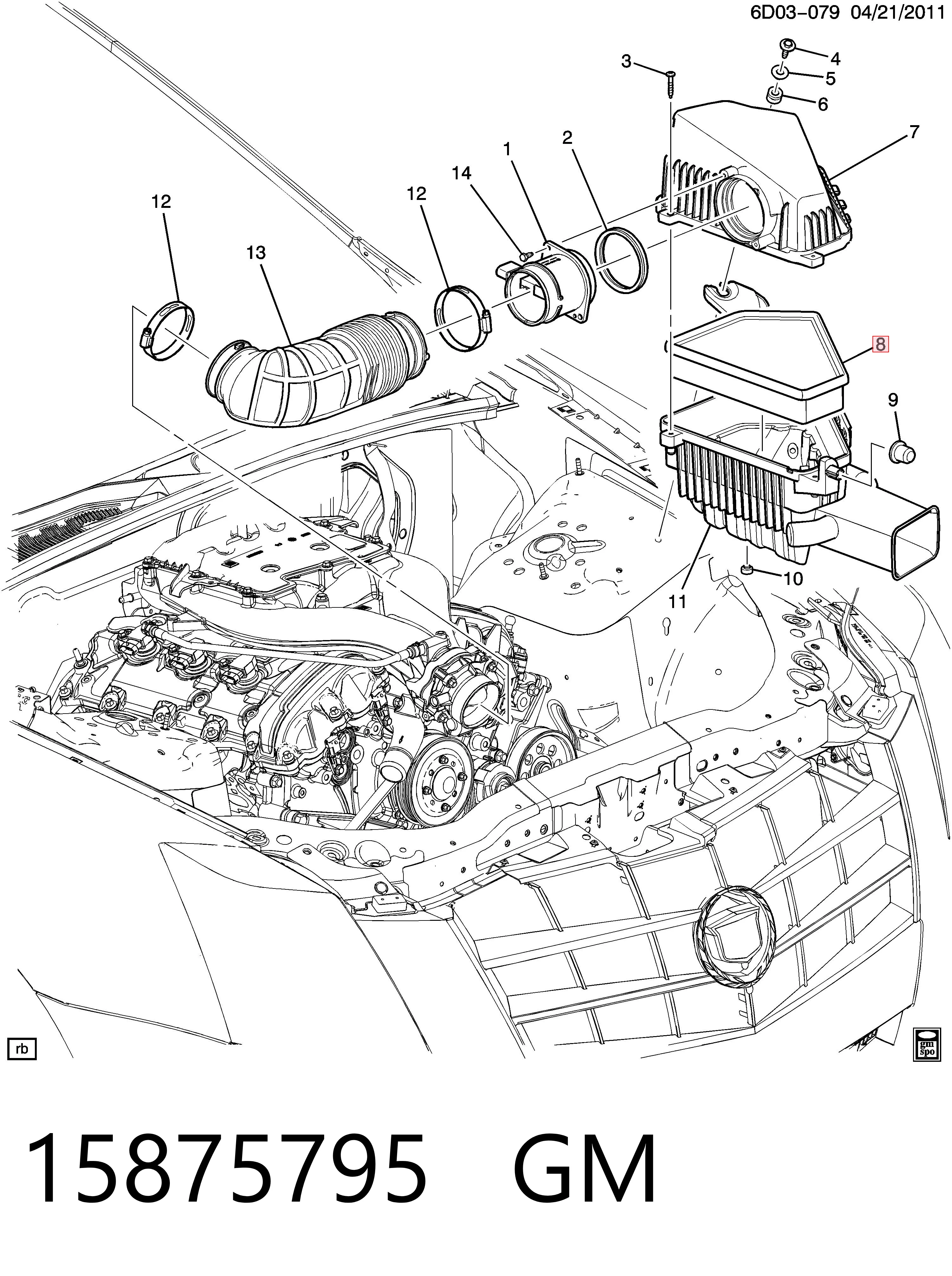 15875795 General Motors Воздушный фильтр двигателя