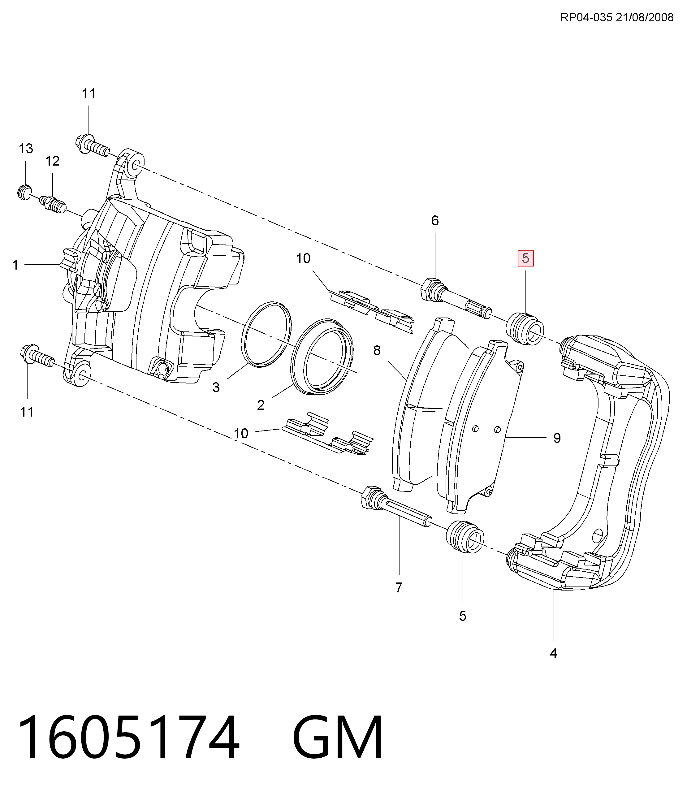  Ремкомплект суппорта Opel Mokka 1