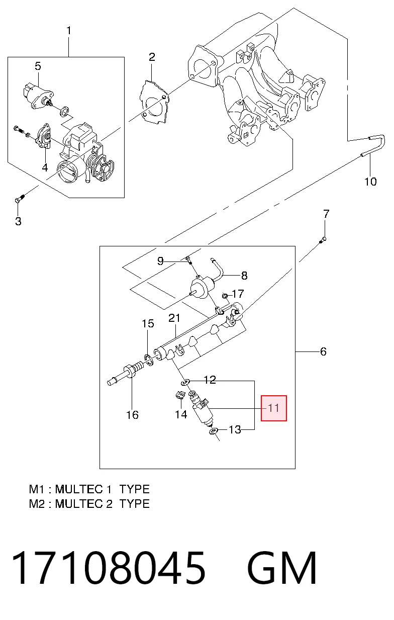 Топливные форсунки на Daewoo Lanos  KLAT