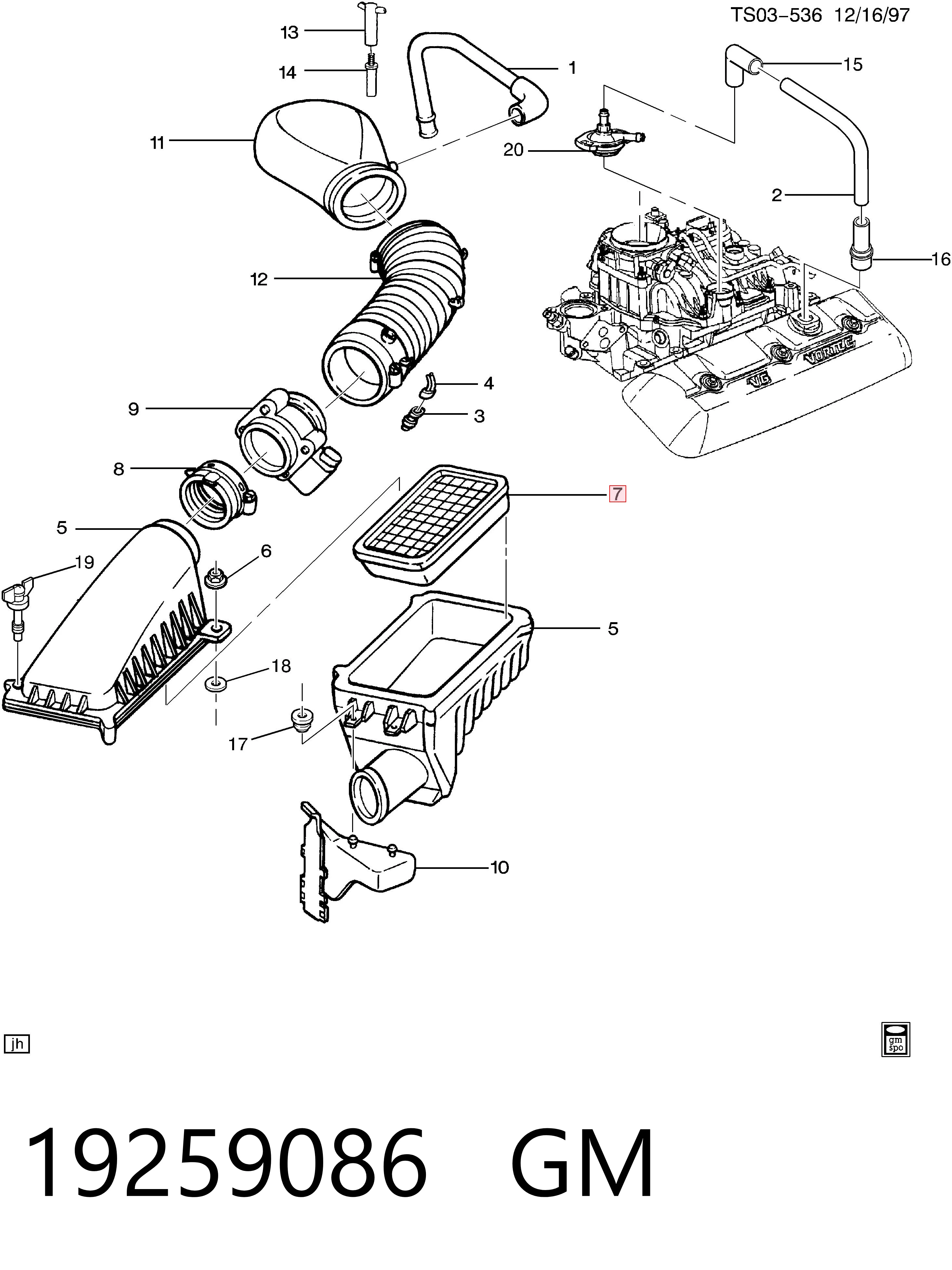 Купить 19259086 Opel Автомобильный фильтр воздуха