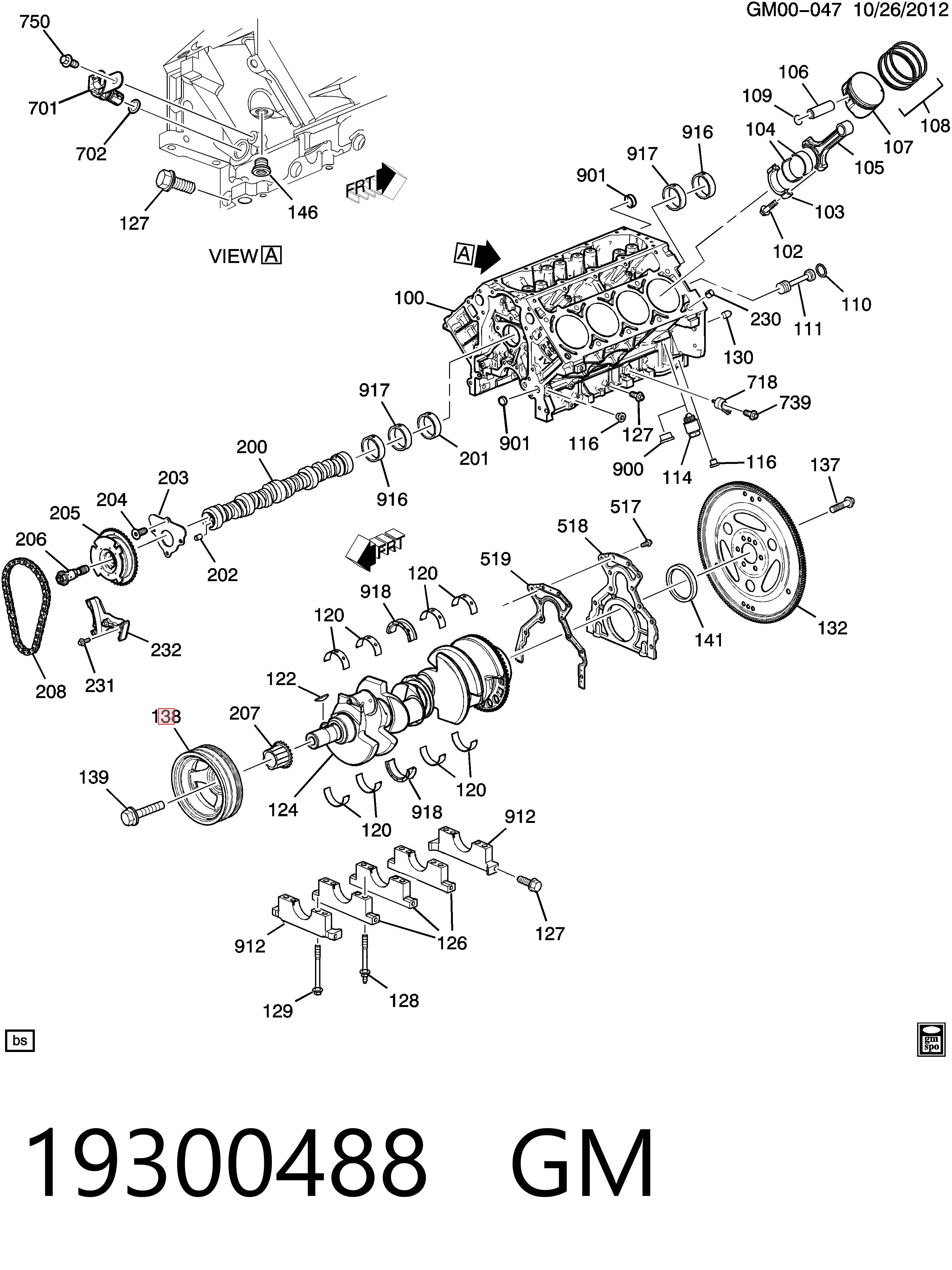 19300488 General Motors Шкив коленчатого вала