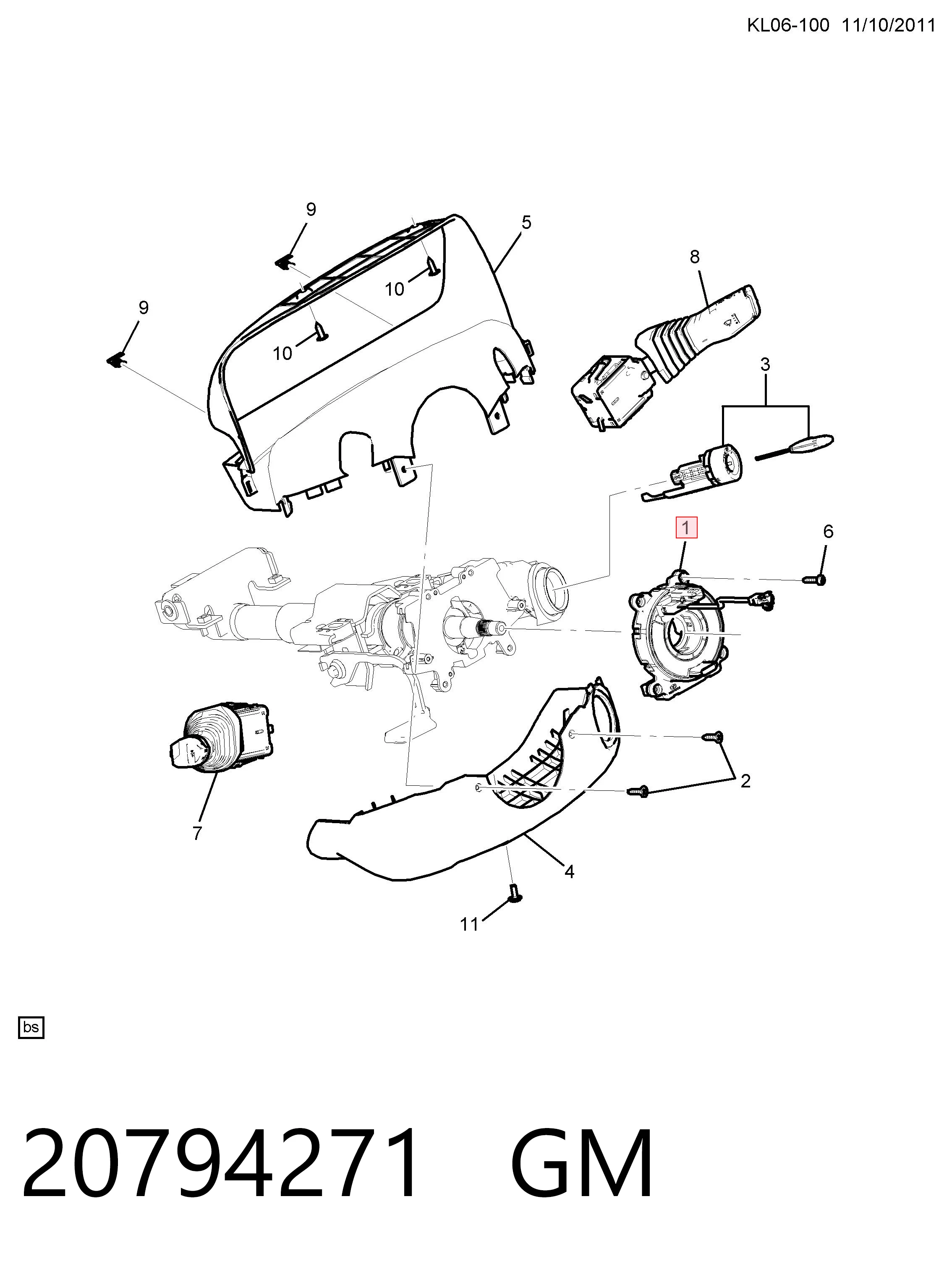 Контактное кольцо подушки безопасности Chevrolet Captiva II внедорожник (C140) (2011 - 2026) цена, от 18.24 USD