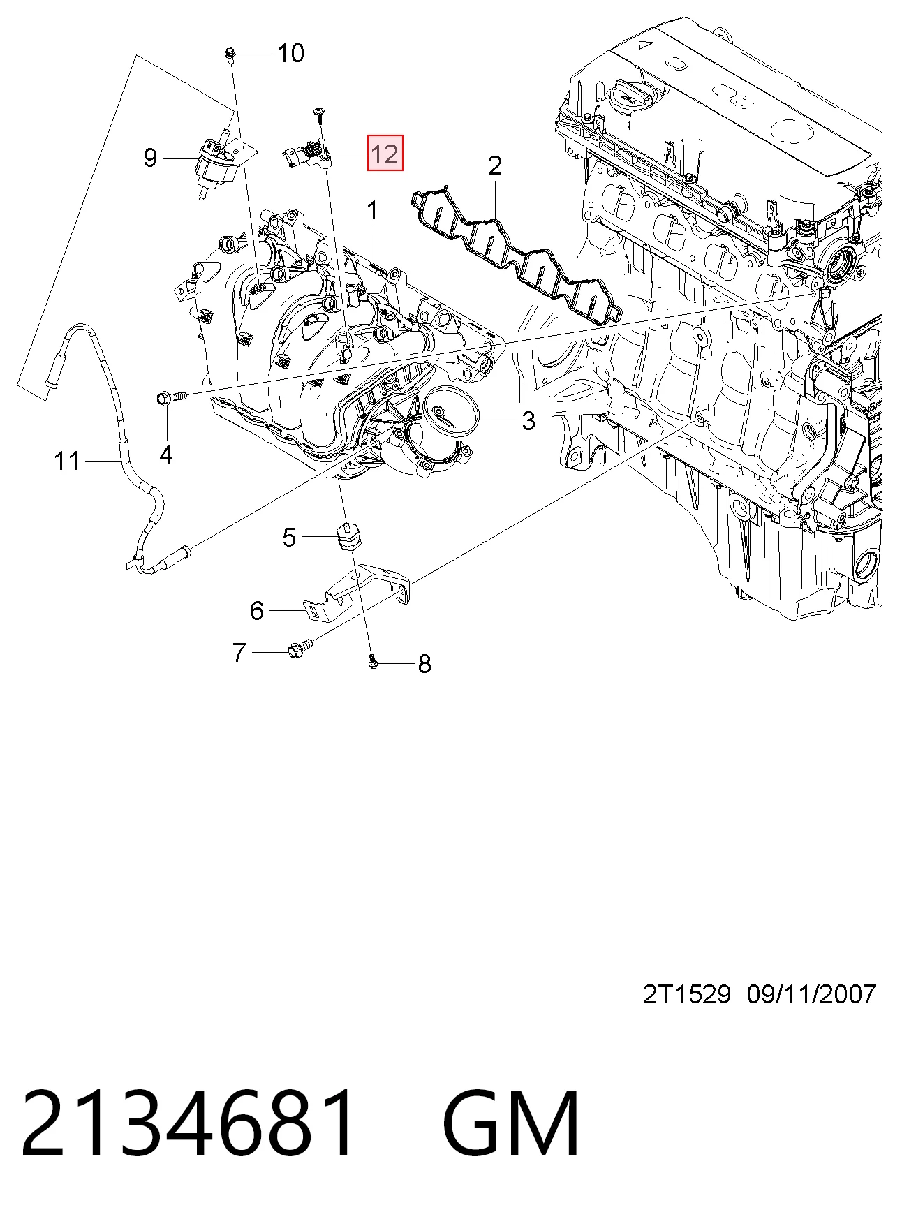 2134681 General Motors Датчик давления воздуха