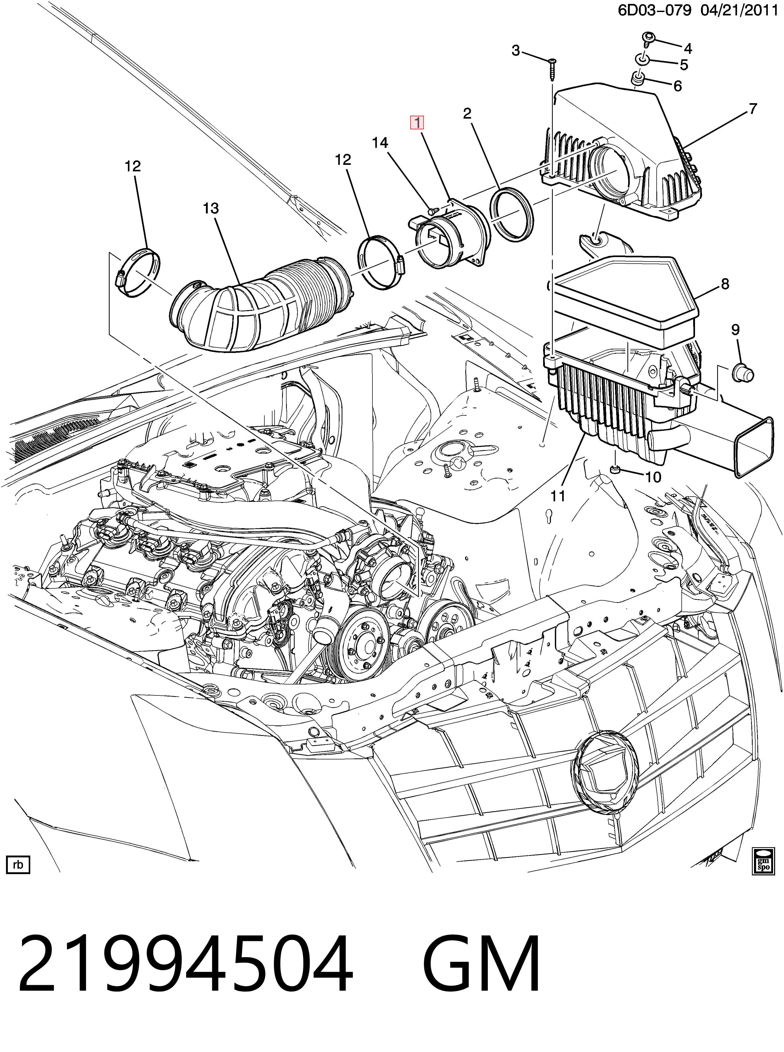 21994504 General Motors Датчик расхода воздуха