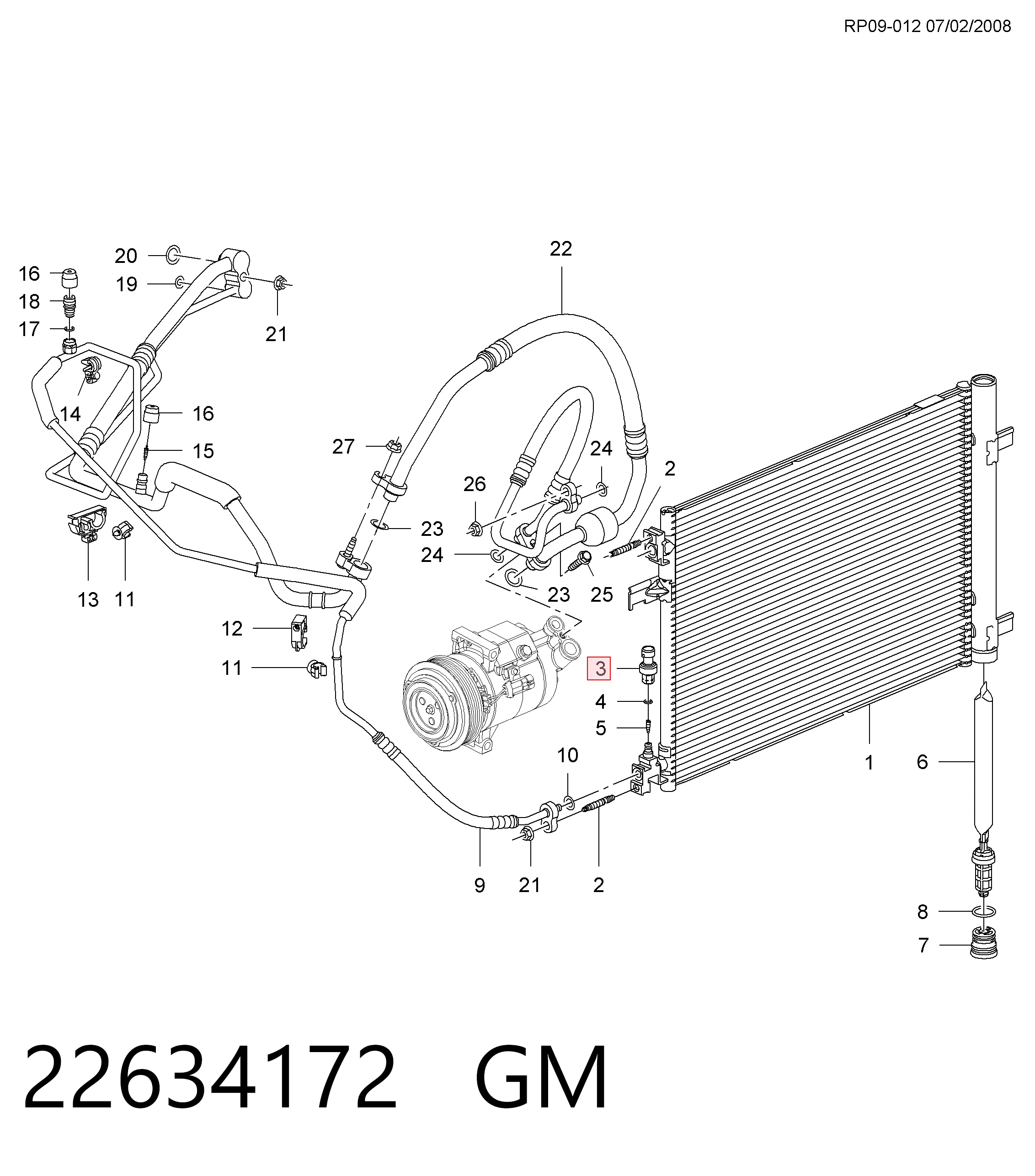 22634172 General Motors Клапан давления кондиционера