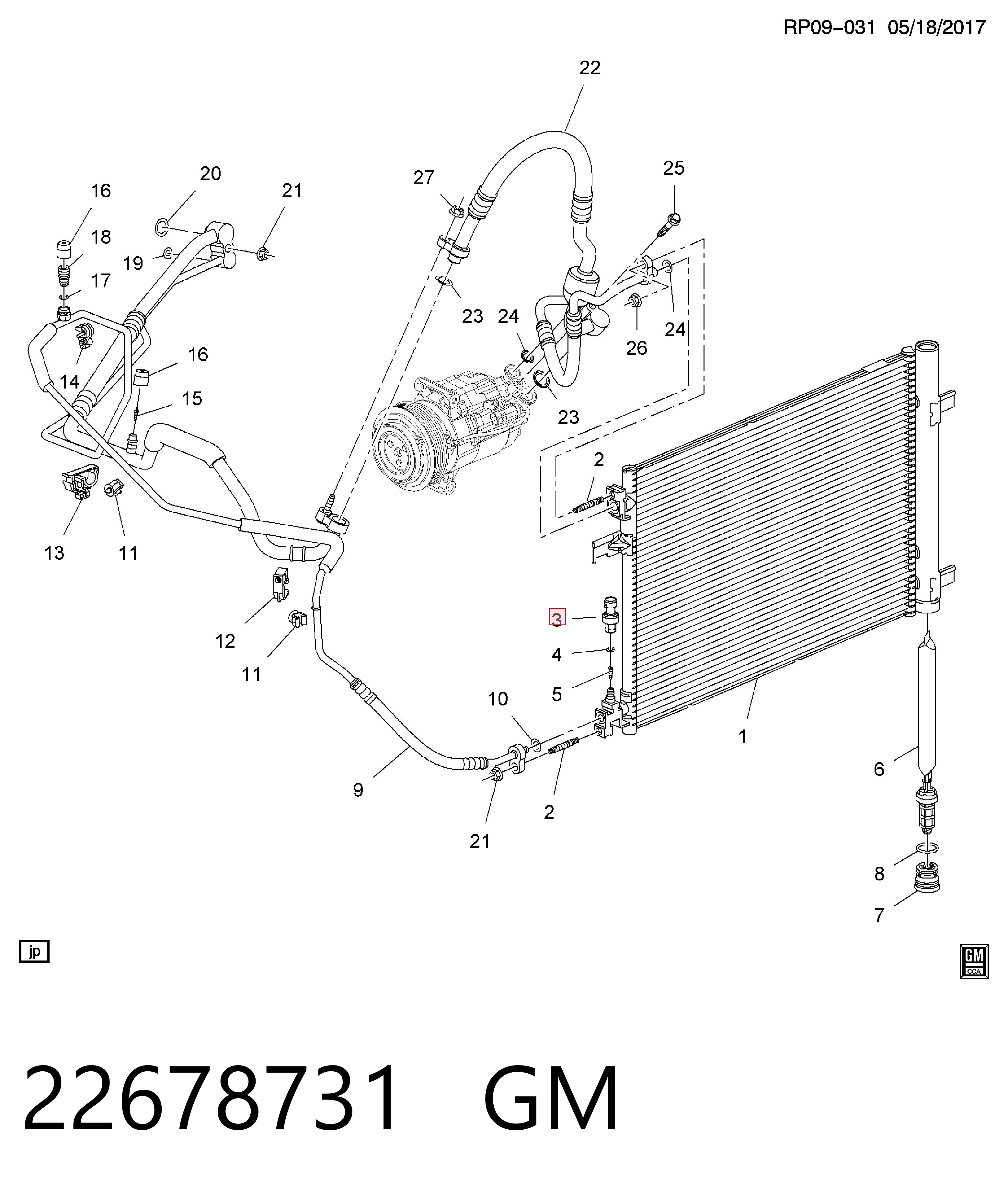 22678731 General Motors Клапан давления кондиционера