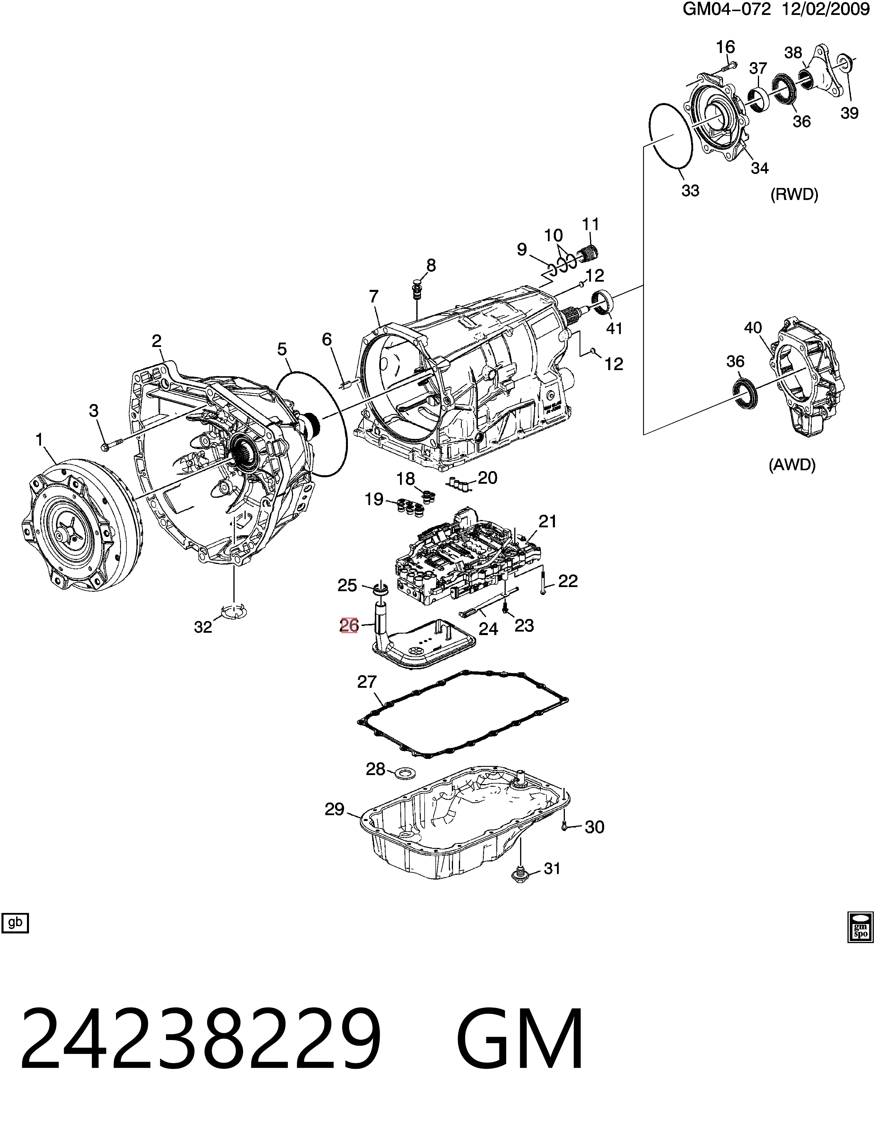 24238229 General Motors Масляный фильтр АКПП